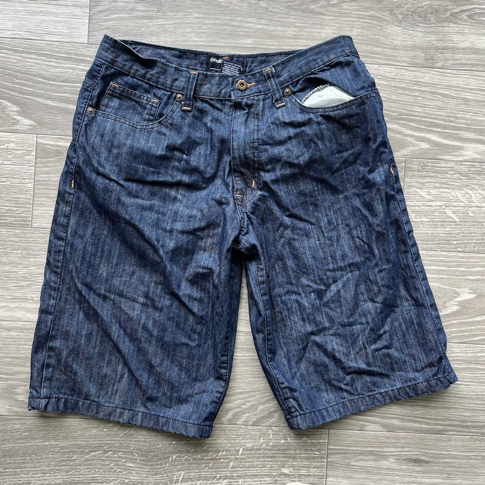 Other Vintage Y2K QRUEL Baggy Hip Hop Skater Grunge Emo Jean Short Size US 33 - 4 Thumbnail