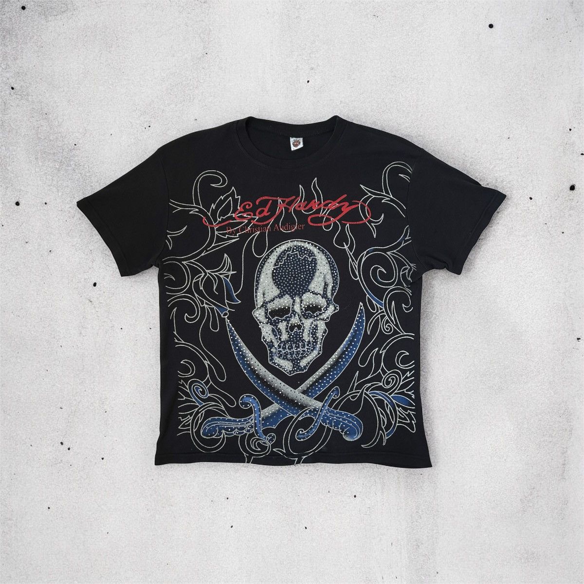 Christian Audigier × Ed Hardy 2000s Ed Hardy skull rhinestones tee Size US L / EU 52-54 / 3 - 1 Thumbnail