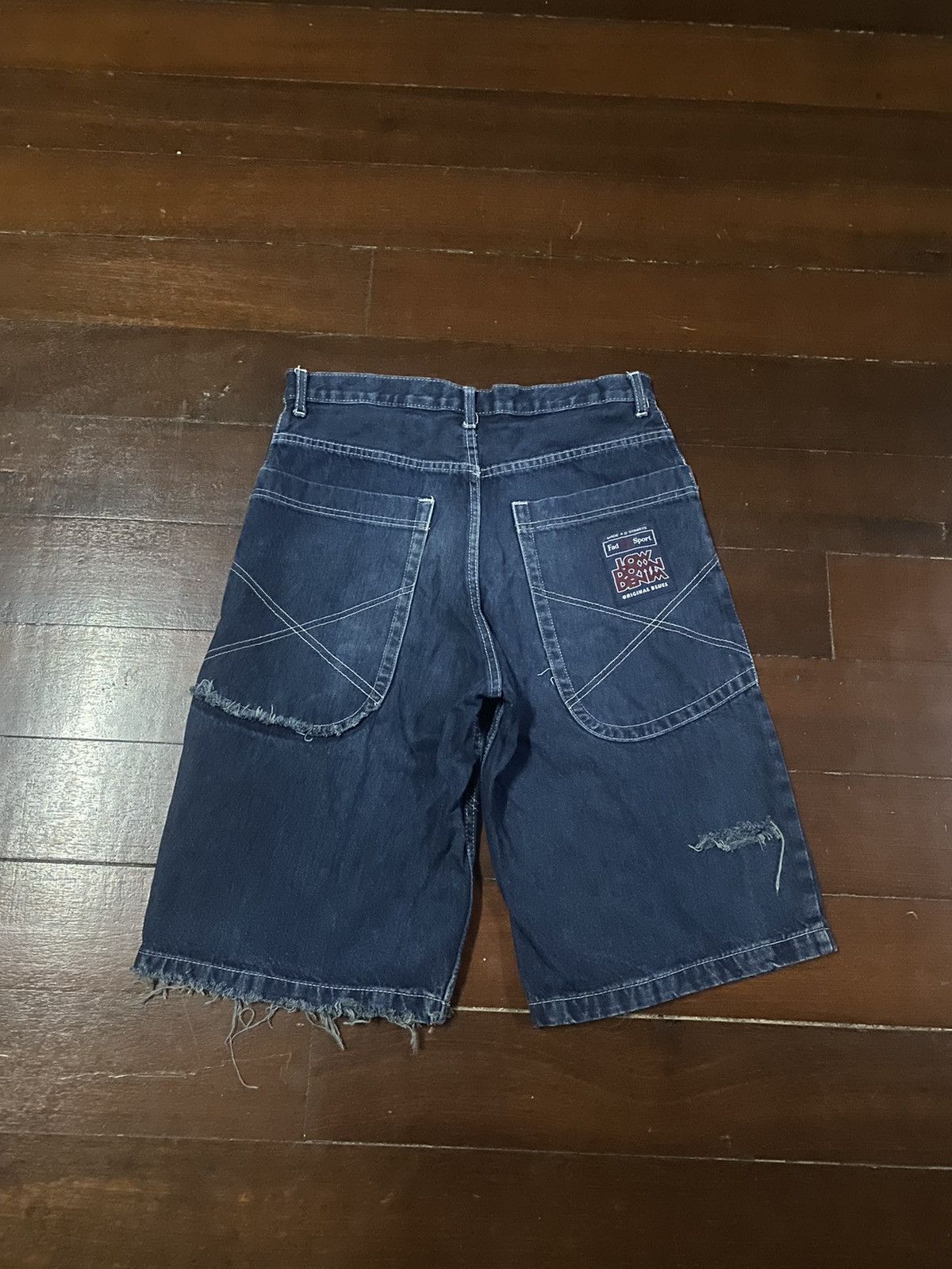 JNCO FIRE 🔥 FAD SPORT LOW DOWN DENIM OVER POCKET DISTRESSED Size US 33 - 7 Thumbnail