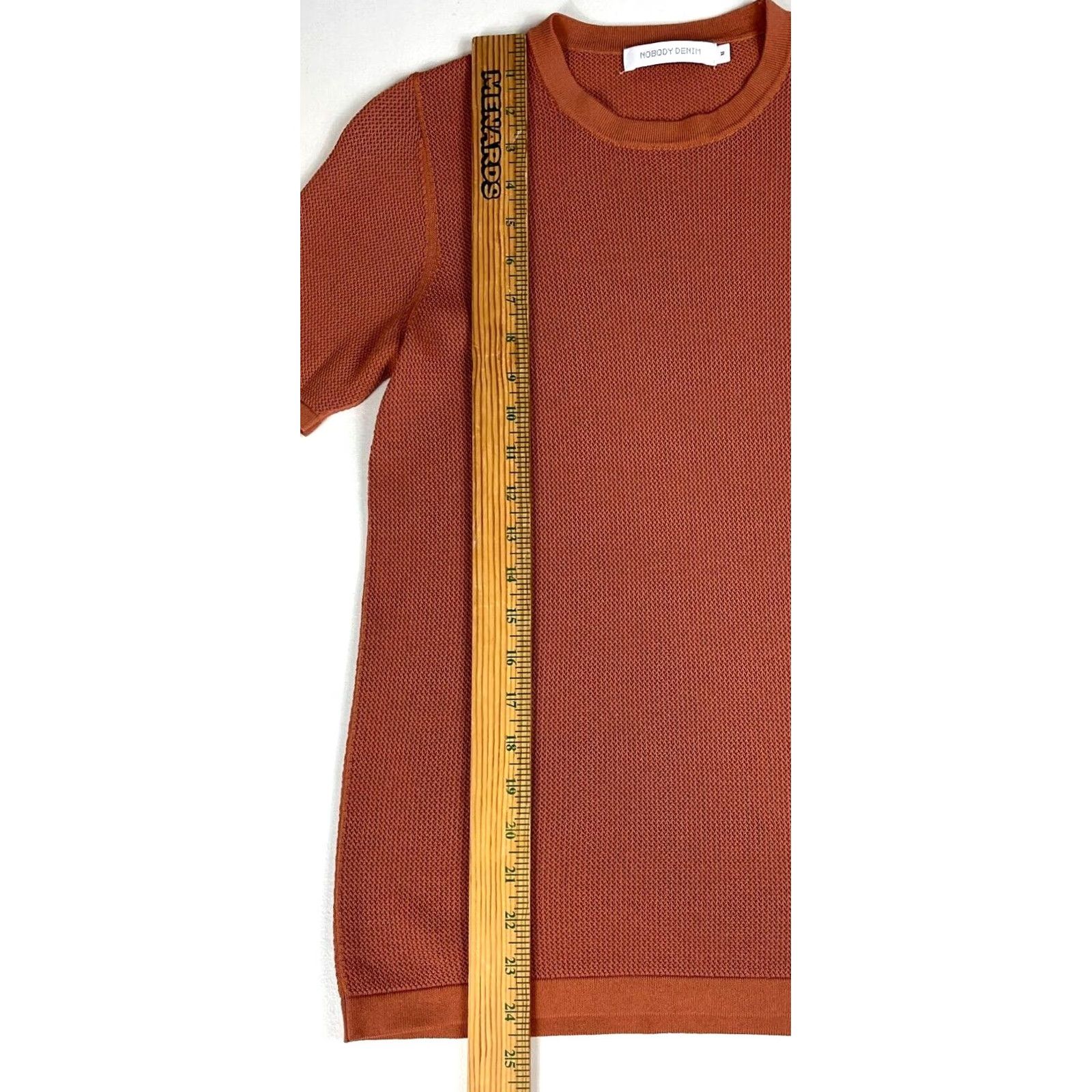 Nobody Denim Nobody Denim Edie Open Knit Top T-Shirt Women’s Terra M Short Sleeve Round Neck Pullover Lightweight Vintage/Pre-owned Size M / US 6-8 / IT 42-44 - 7 Thumbnail