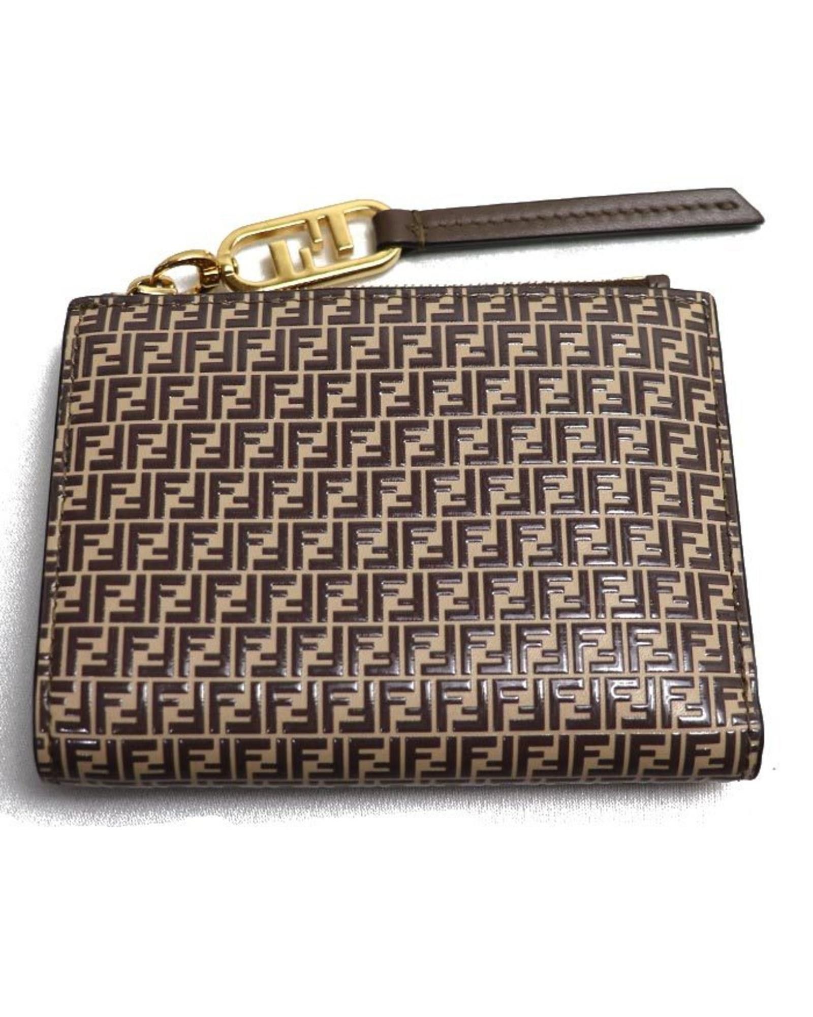 image of Fendi Leather Wallet With Elegant Design in Brown, Women's