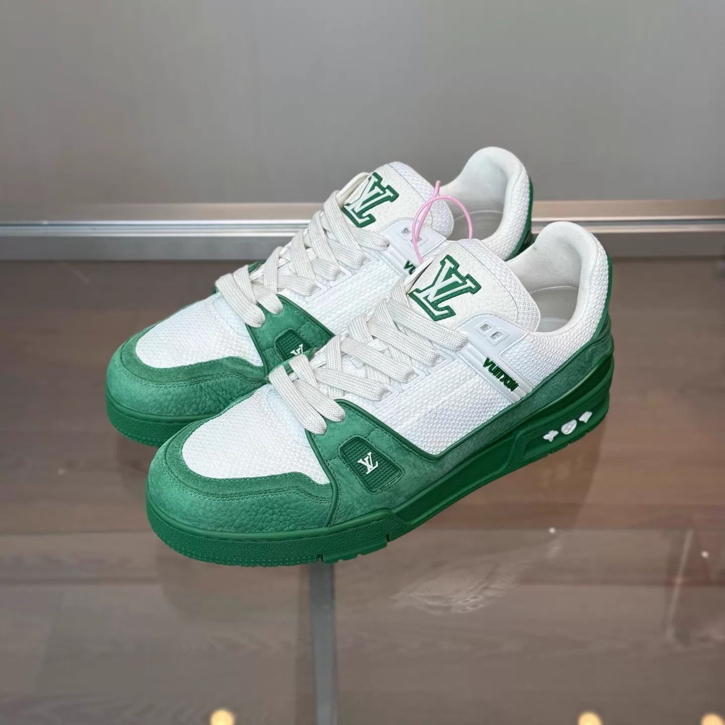 Louis Vuitton LV Trainer White Green Colorblock Men's UK9 99 Size US 10 / EU 43 - 1 Thumbnail
