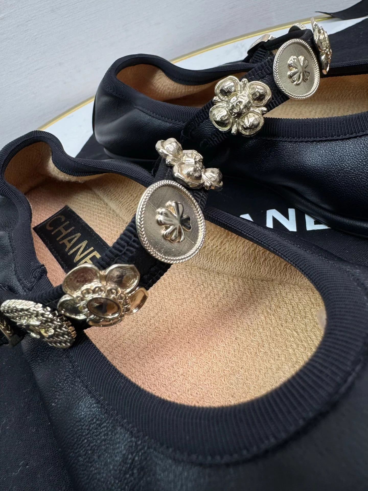 Chanel Chanel Camellia Coin Mary Janes Lambskin Like New 37.5 Size US 6.5 / IT 36.5 - 4 Thumbnail