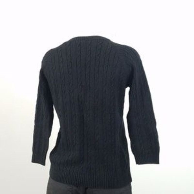Other 525 Black Cable Knit 3/4 Pullover V-Neck Sweater Medium Size M / US 6-8 / IT 42-44 - 3 Thumbnail
