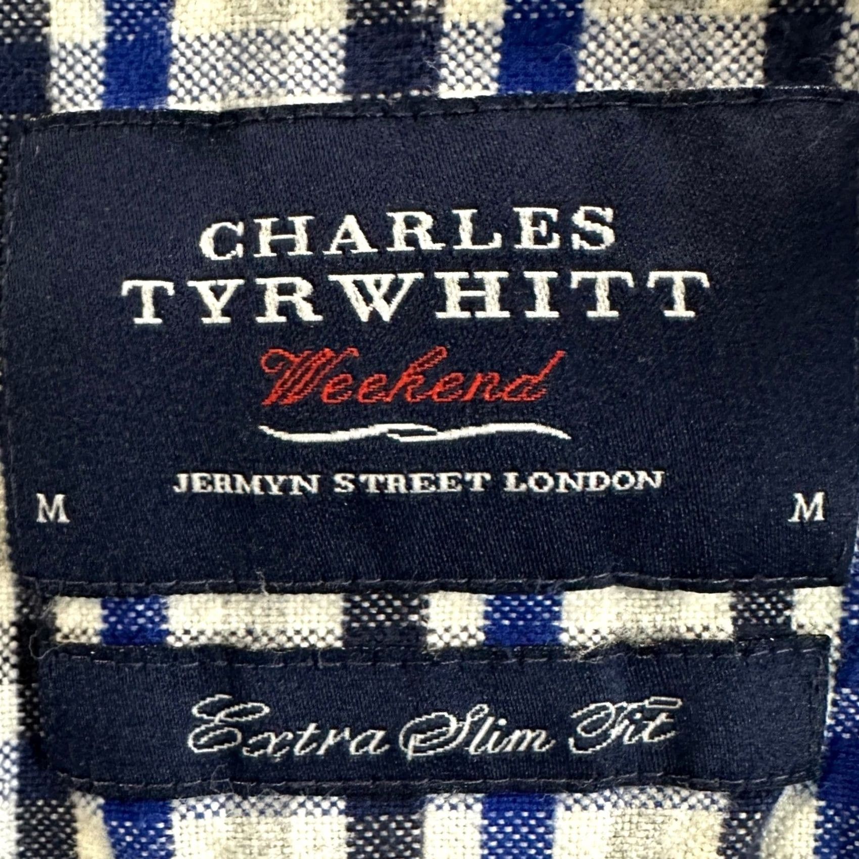 Charles Tyrwhitt Charles Tyrwhitt Blue Grey Flannel Shirt Mens Medium Extra Slim Fit Weekend Button-Up Size US M / EU 48-50 / 2 - 4 Thumbnail