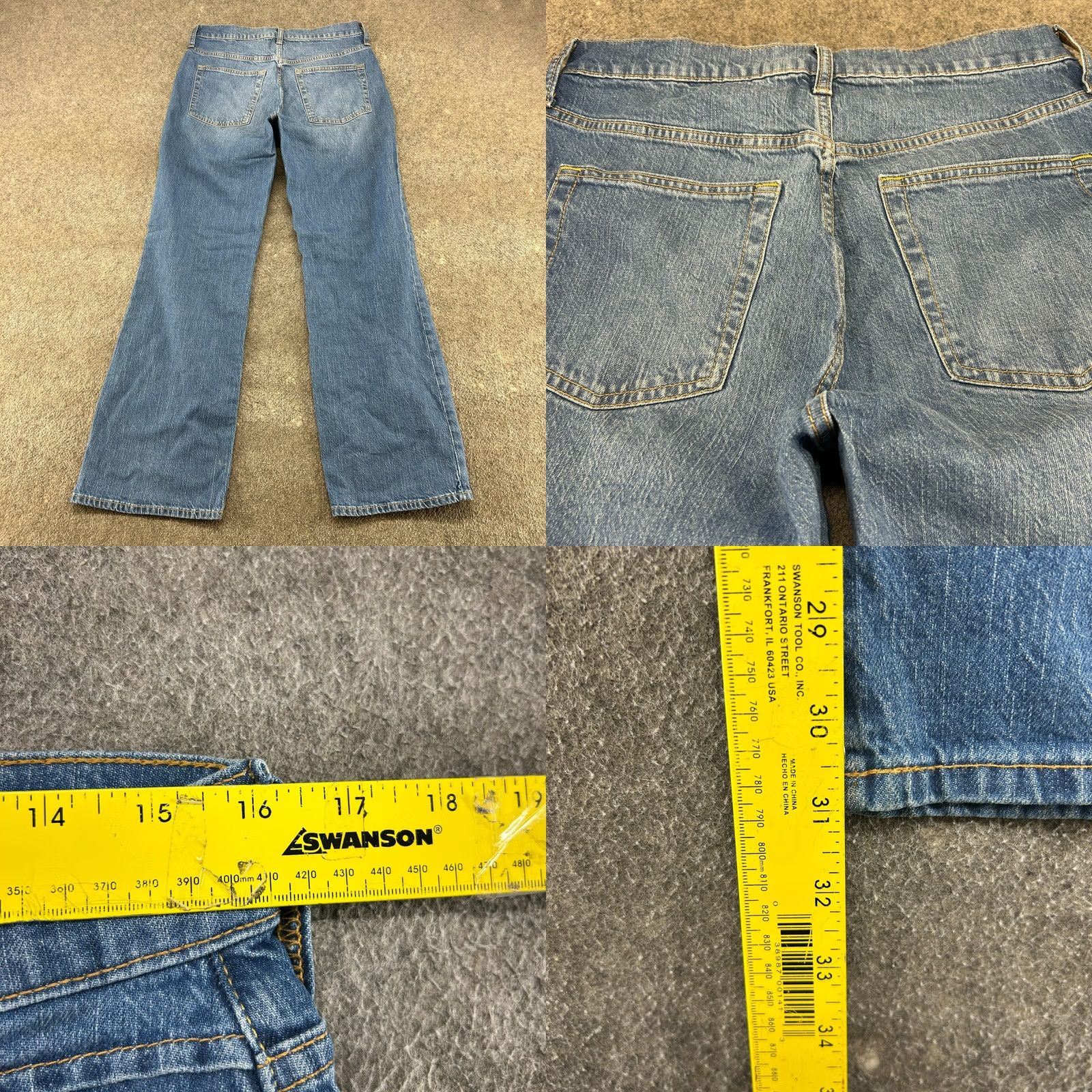 Gap VINTAGE not vintage? Gap Jeans Womens 30 10R Blue Flared High Rise Denim Jeans 5-Pocket 31in Inseam Medium Wash Distressed Stretch Womens" Size 32" / US 10 / IT 46 - 8 Thumbnail