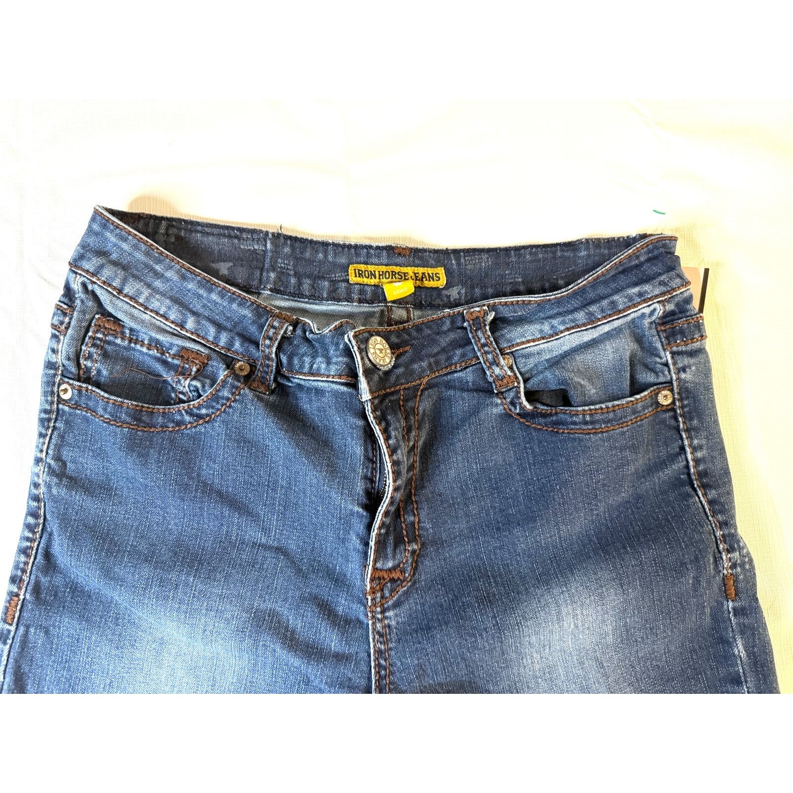 & Other Stories Iron Horse Western Bootcut Jeans Women's Sz 8 Studded Pocket Size 30" / US 8 / IT 44 - 3 Thumbnail