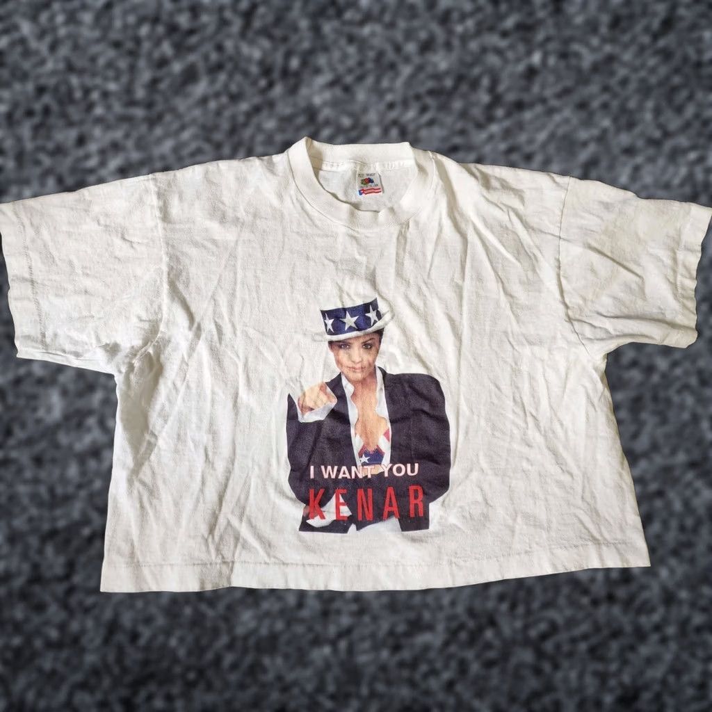 Fruit Of The Loom Vintage Uncle Sam I Want You Kenar Cropped T Shirt Size ONE SIZE - 1 Thumbnail