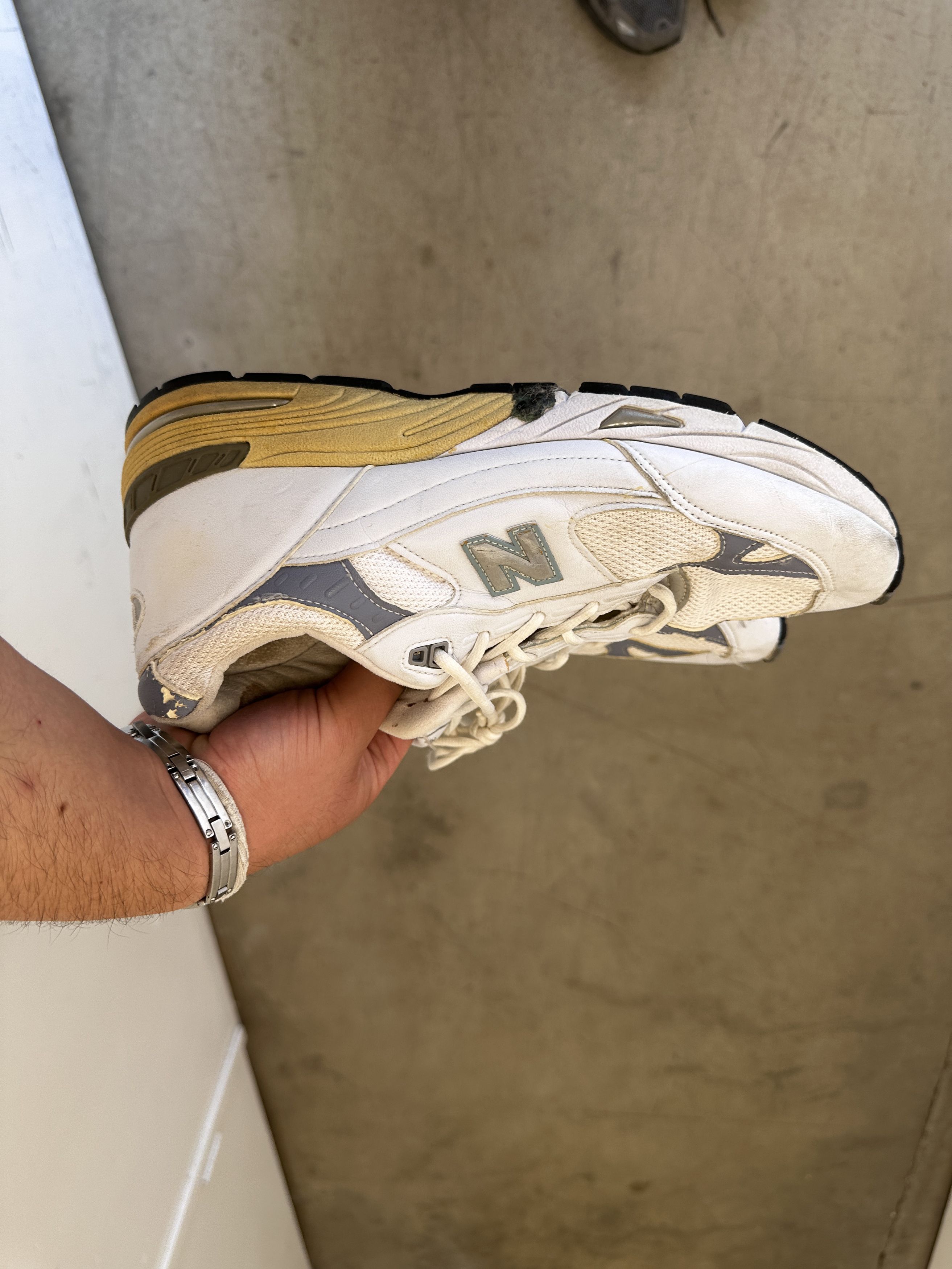 image of True Vintage Pair Of 991 New Balance. 818 Shoes in White, Men's (Size 10.5)