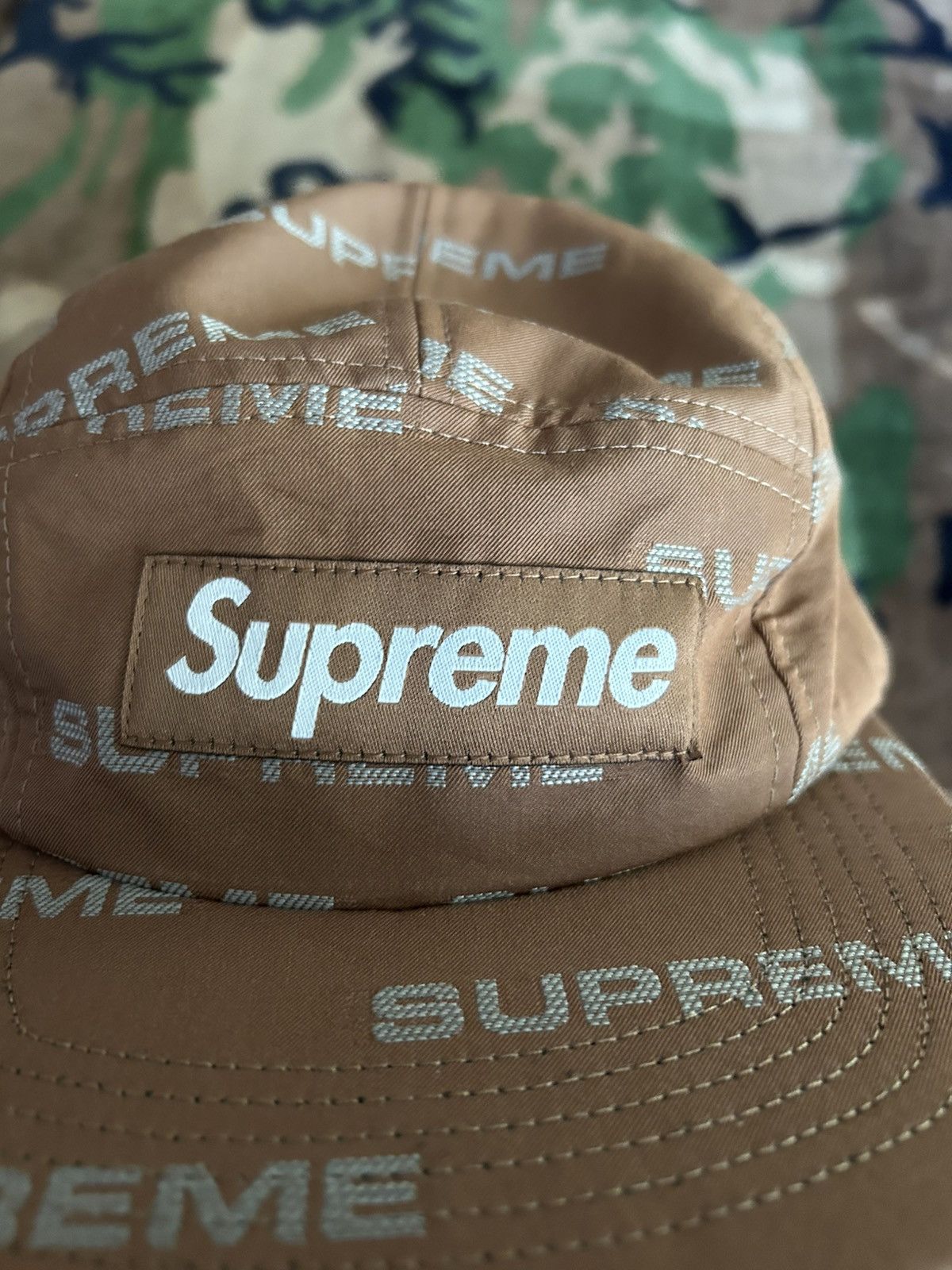 Supreme Supreme Reflective Jacquard Camp Cap Brown FW24 Size ONE SIZE - 6 Thumbnail