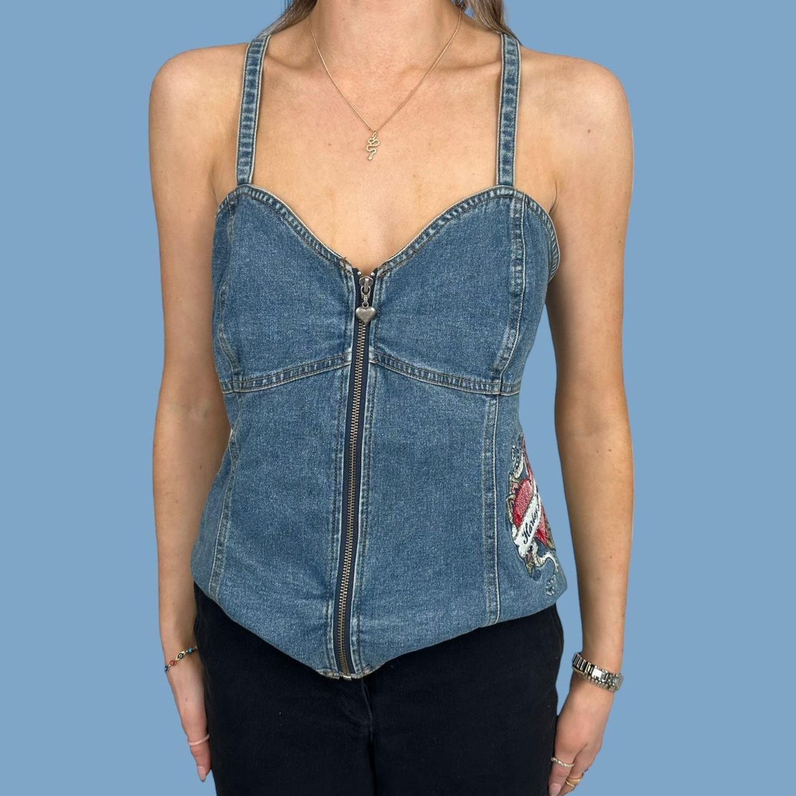 Harley Davidson Vintage womans harley davidson denim Top Size XL / US 12-14 / IT 48-50 - 3 Thumbnail
