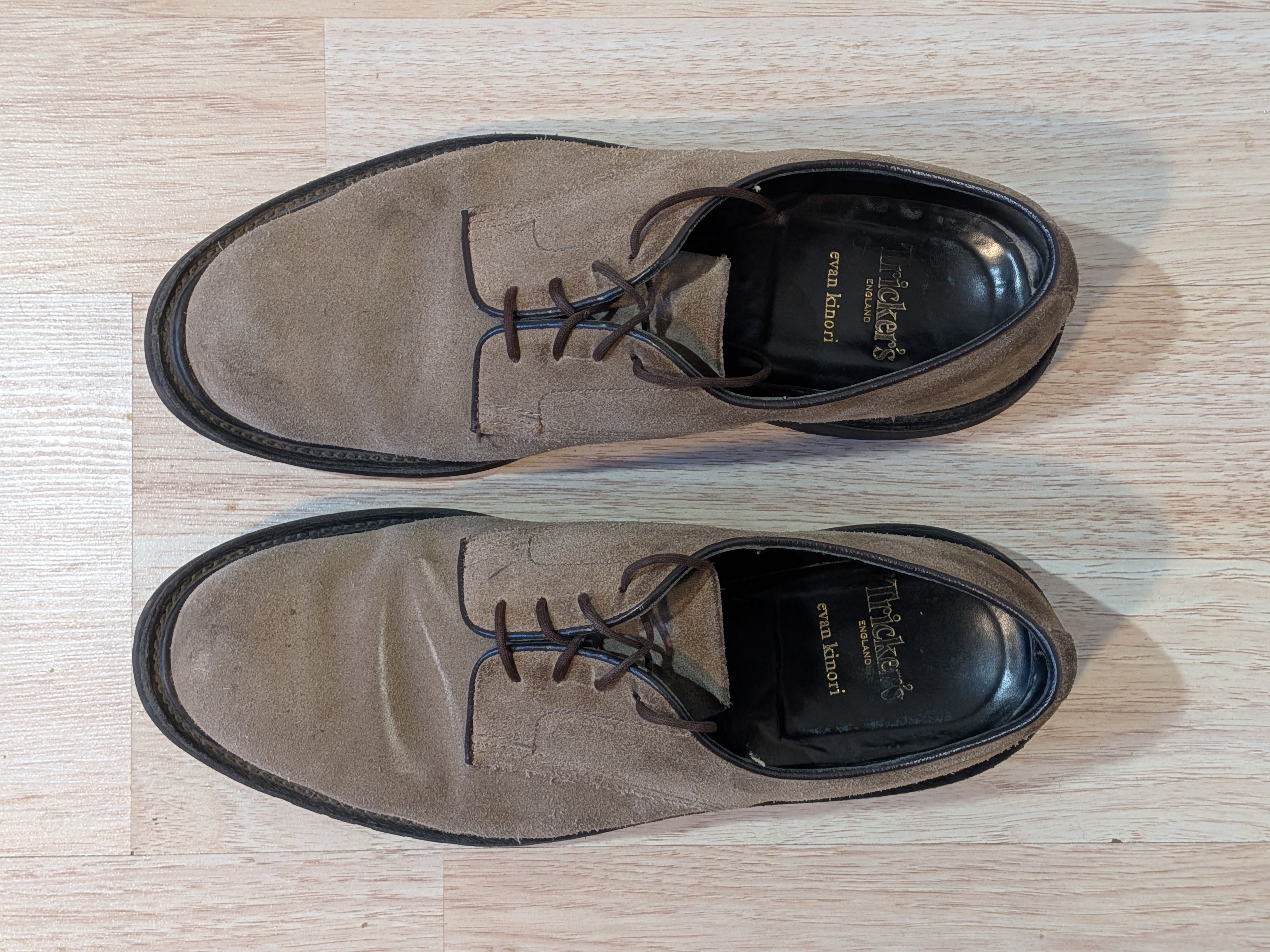 Evan Kinori × Tricker's Visone Repello Suede Tramping Shoe Size US 11.5 / EU 44-45 - 1 Thumbnail