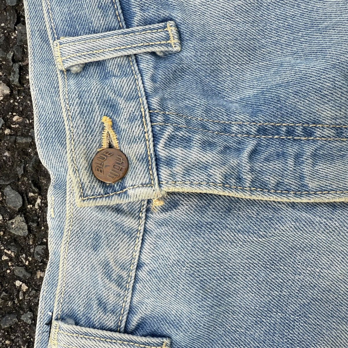 Japan Blue × Jean × Vintage VINTAGE BLUE WAY STRAIGHT FADED RIPPEP JEAN PANTS Size US 32 / EU 48 - 7 Thumbnail