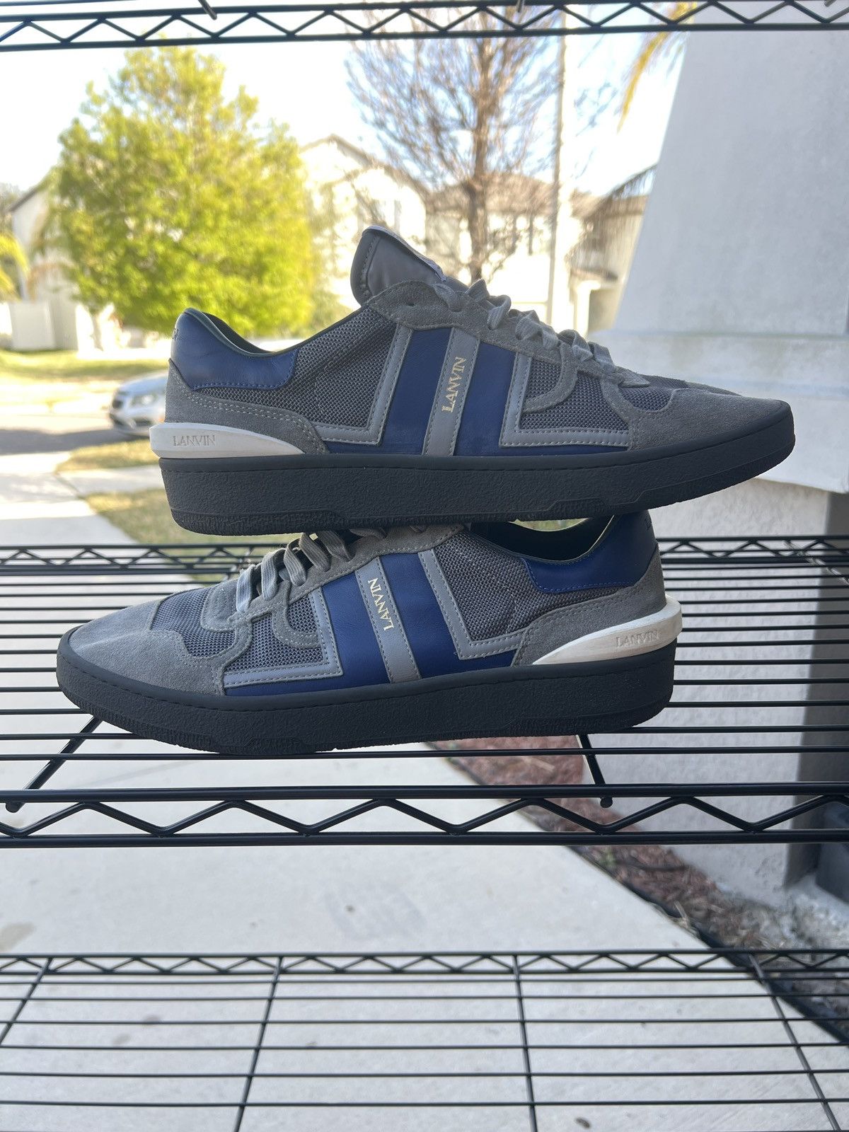 Lanvin Gray & Navy Clay Sneakers