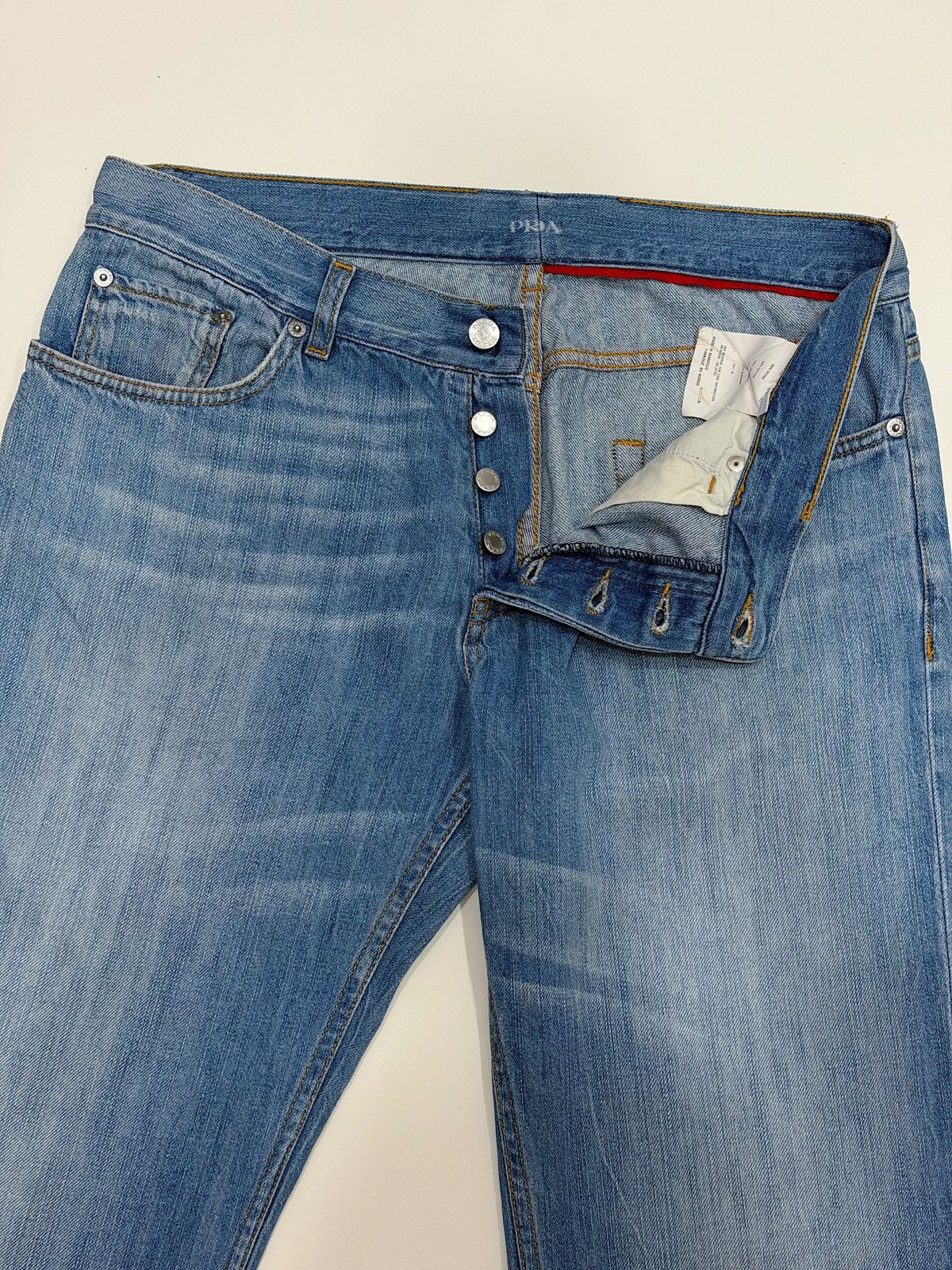 Prada PRADA SS 2008 Flared Distressed Blue Denim Jeans Nettspend Size US 34 / EU 50 - 8 Thumbnail