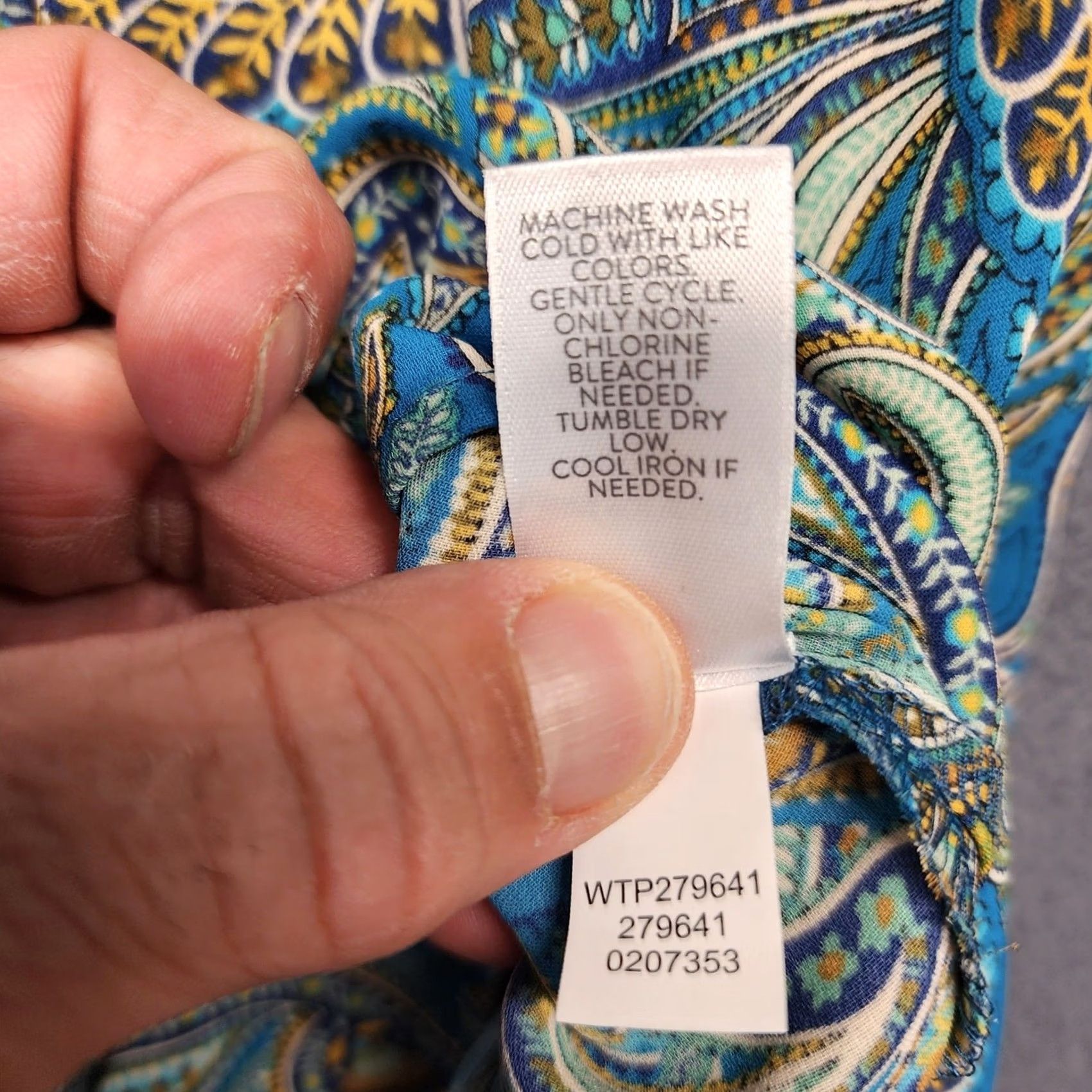 J. Jill VINTAGE J Jill Top Women Large Blue Paisley Blouse Stretch Flowy Office Boho Artsy Womens Blouse Size L / US 10 / IT 46 - 7 Thumbnail