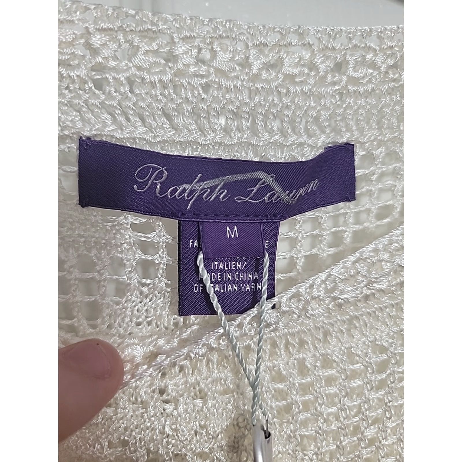Ralph Lauren Purple Label VINTAGE Ralph Lauren Purple Label Crochet Sweater Pullover Lace Cream M Womens Size M / US 6-8 / IT 42-44 - 4 Thumbnail