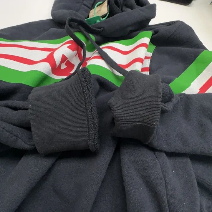Gucci Gucci Gucci Black Logo Hoodie with Stripes -2506 Size US S / EU 44-46 / 1 - 6 Thumbnail
