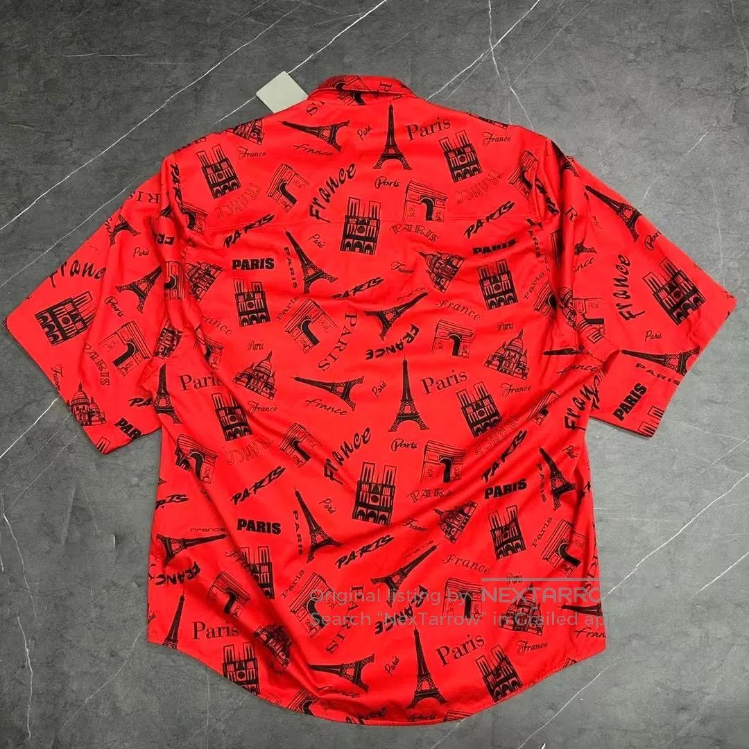Balenciaga Balenciaga Eiffel Tower full-print LOGO short-sleeve shirt Size S / US 4 / IT 40 - 2 Thumbnail