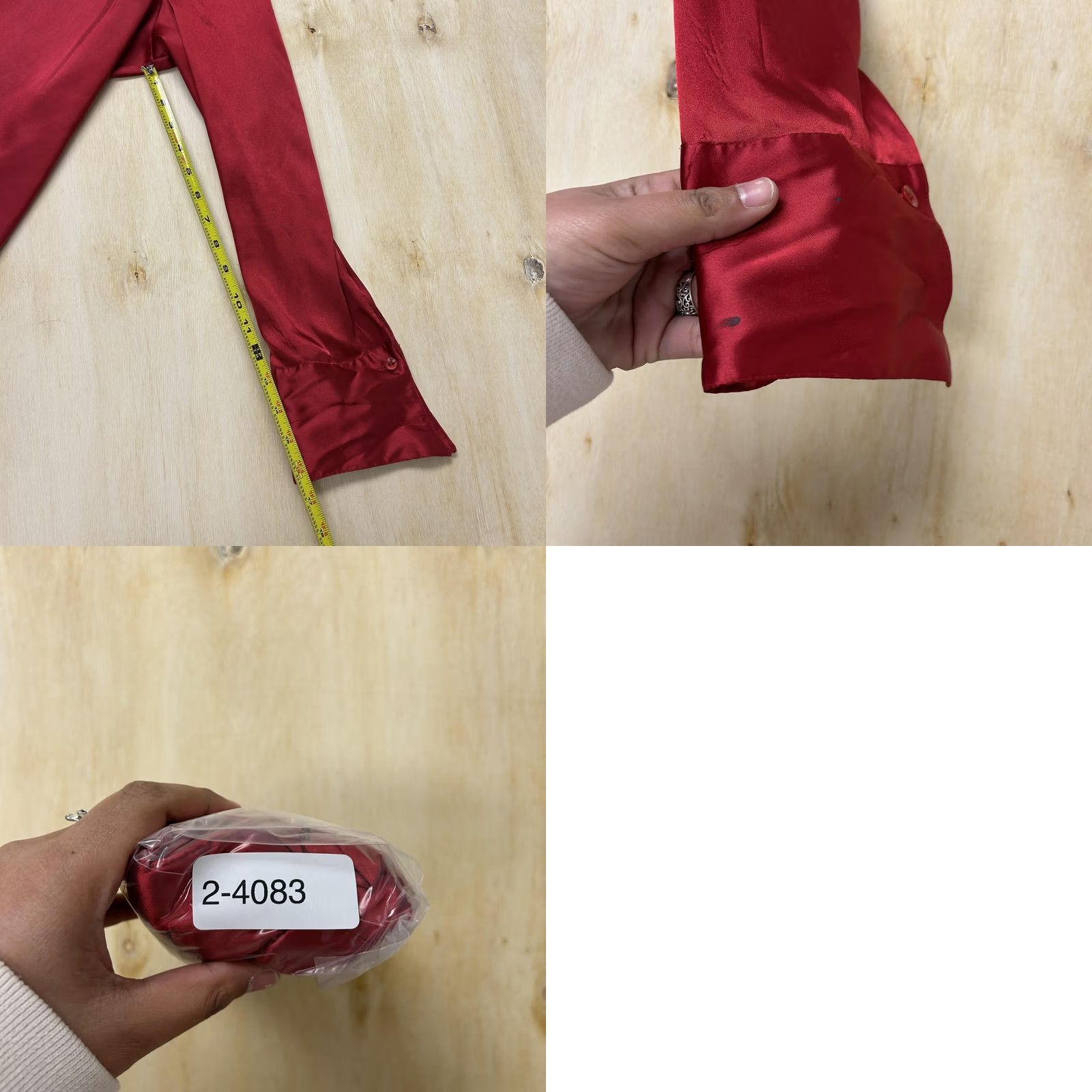 Vintage VINTAGE Anxiety Red Satin Button-Up Blouse Women XL Long Sleeve Collared Top Size XL / US 12-14 / IT 48-50 - 8 Thumbnail