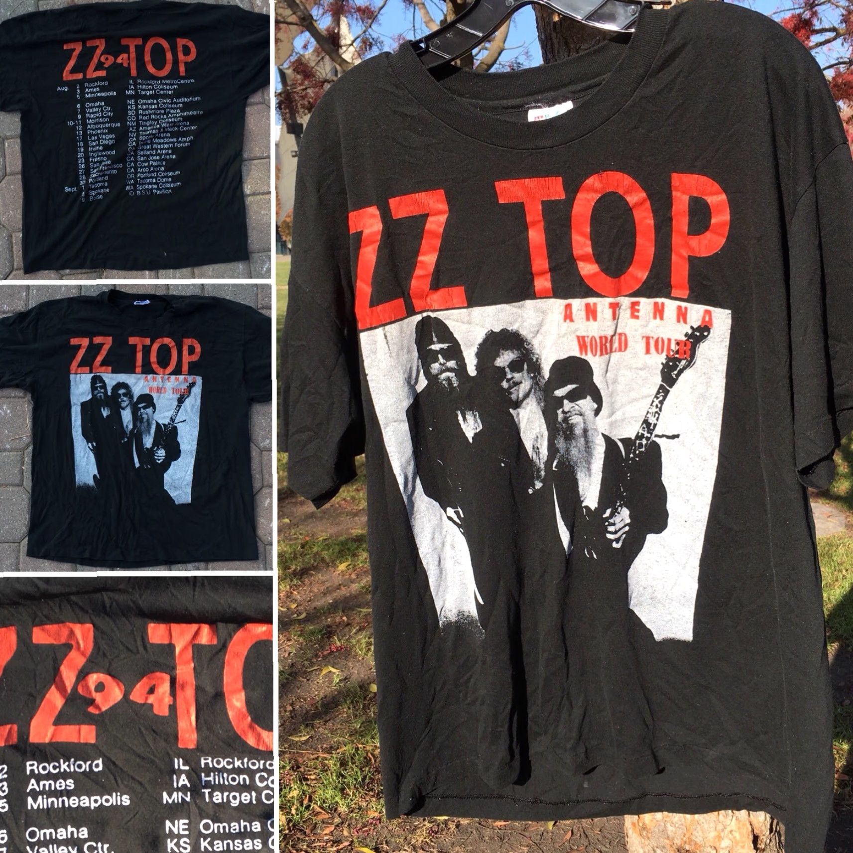 Hanes VINTAGE ZZ TOP Antenna World Tour 94 T Shirt Concert Band Tee 1990s 90s XL Men Hanes Graphic Tee Black Short Sleeve XL Mens Size US XL / EU 56 / 4 - 2 Thumbnail