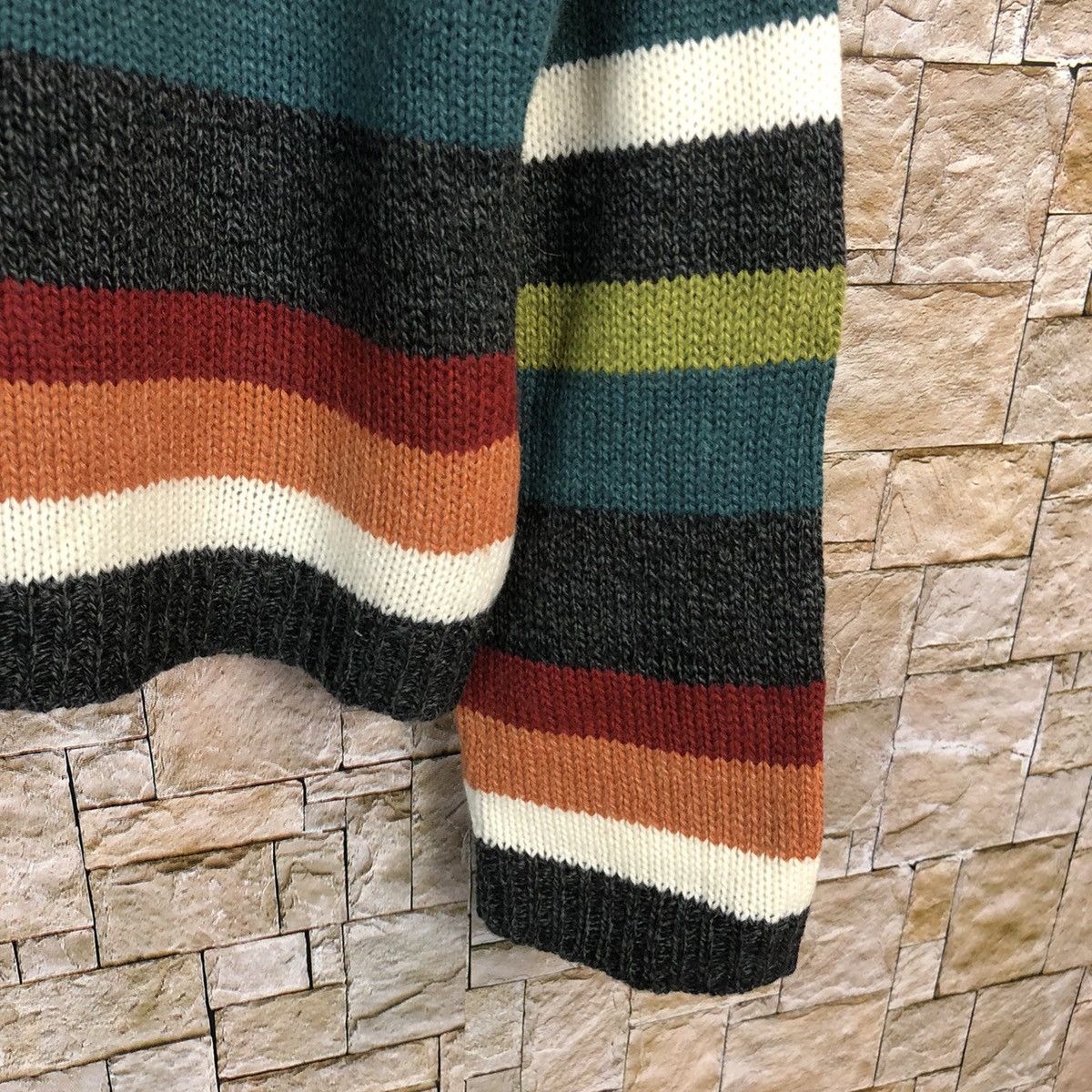Japanese Brand CONSTABULL Multicolor stripe Hoodie Knitwear #A469 Size M / US 6-8 / IT 42-44 - 8 Thumbnail