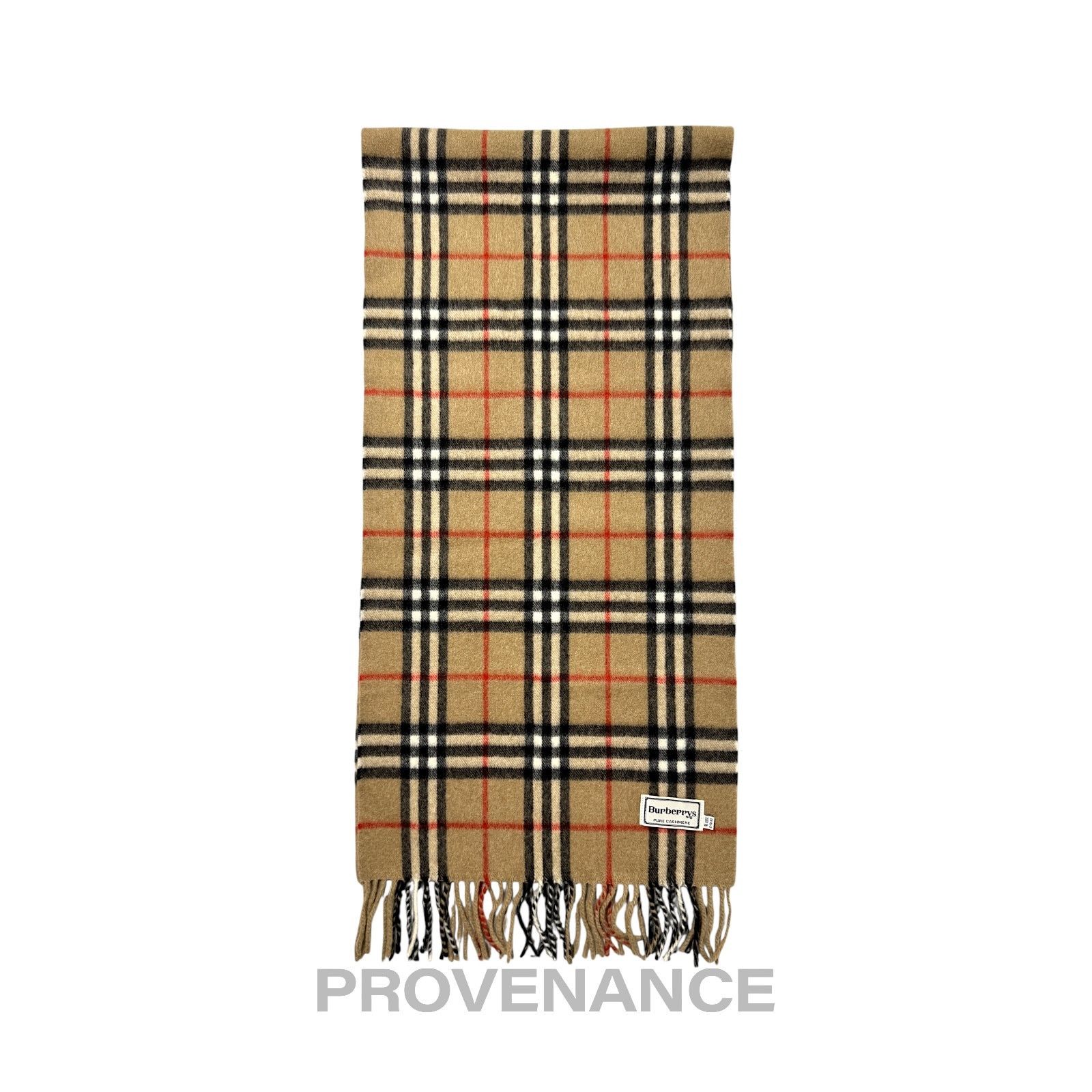Burberry 🔴 Vintage Burberrys Scarf Nova Check 100% Cashmere Camel Size ONE SIZE - 4 Thumbnail
