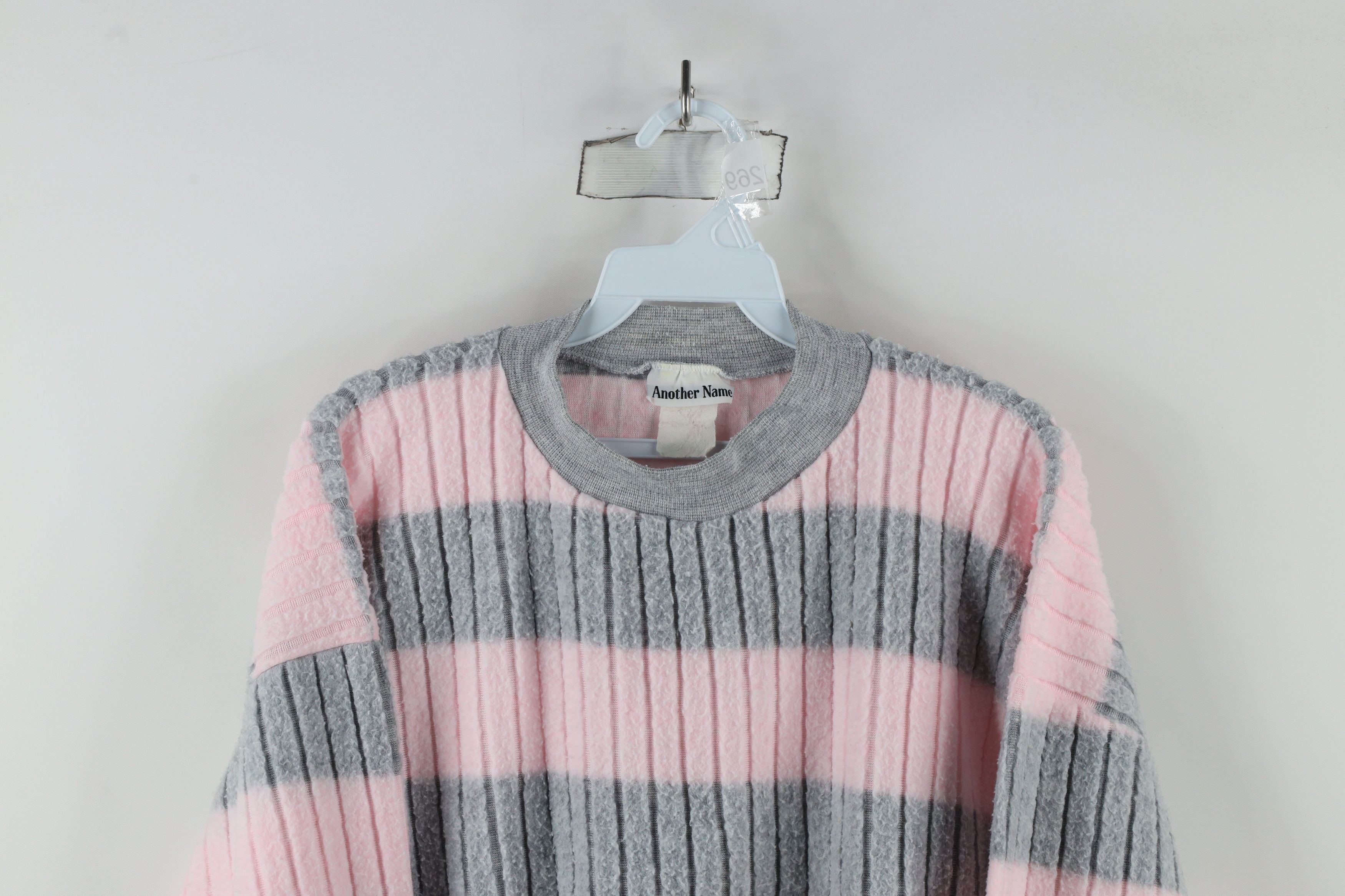 Vintage Vintage 90s Streetwear Striped Ribbed Knit Fleece Sweatshirt Size XS / US 0-2 / IT 36-38 - 2 Thumbnail