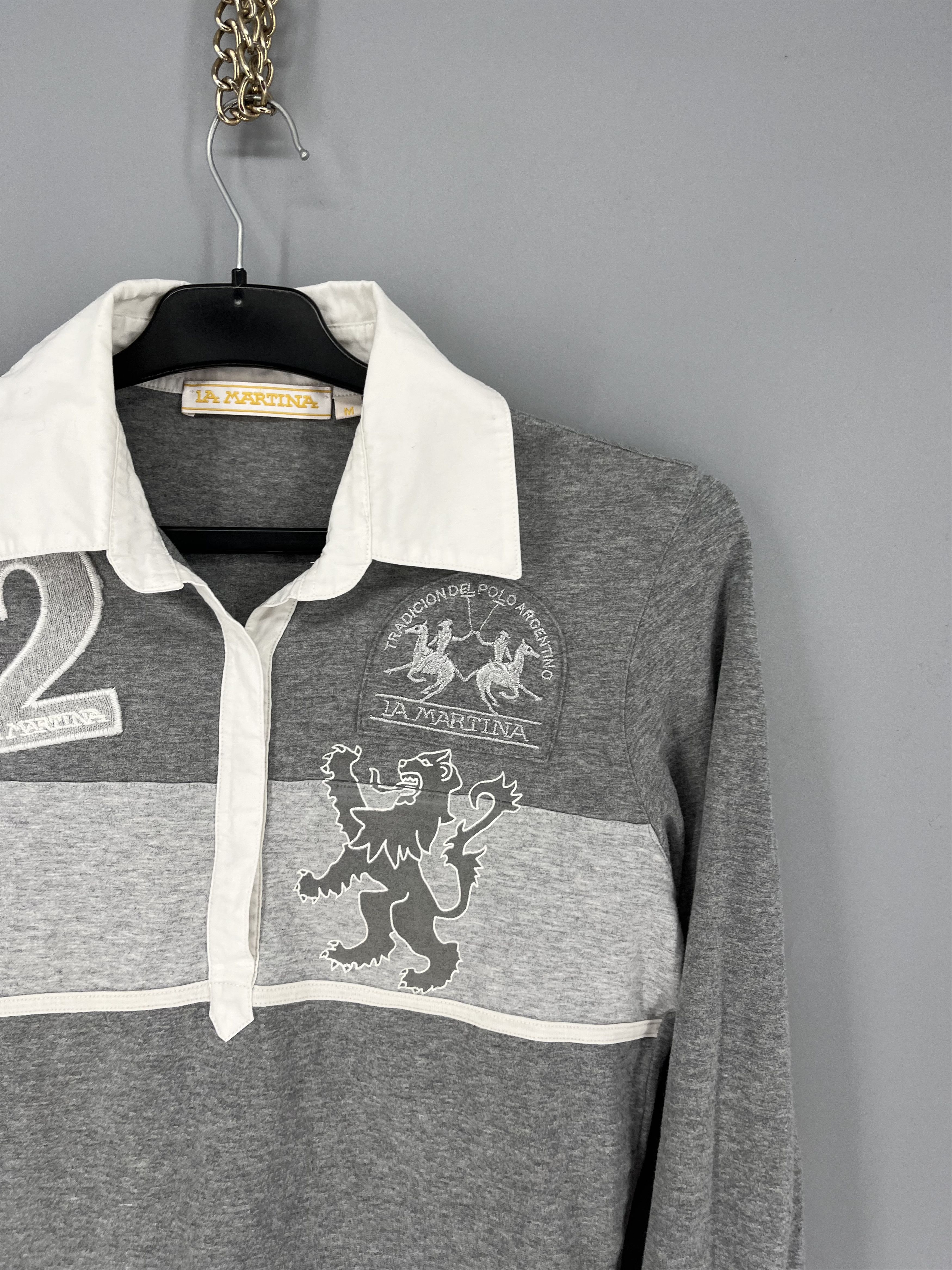 La Martina VTG La Martina Saddlery Gray Long Sleeve Polo Shirt Size M Size M / US 6-8 / IT 42-44 - 5 Thumbnail