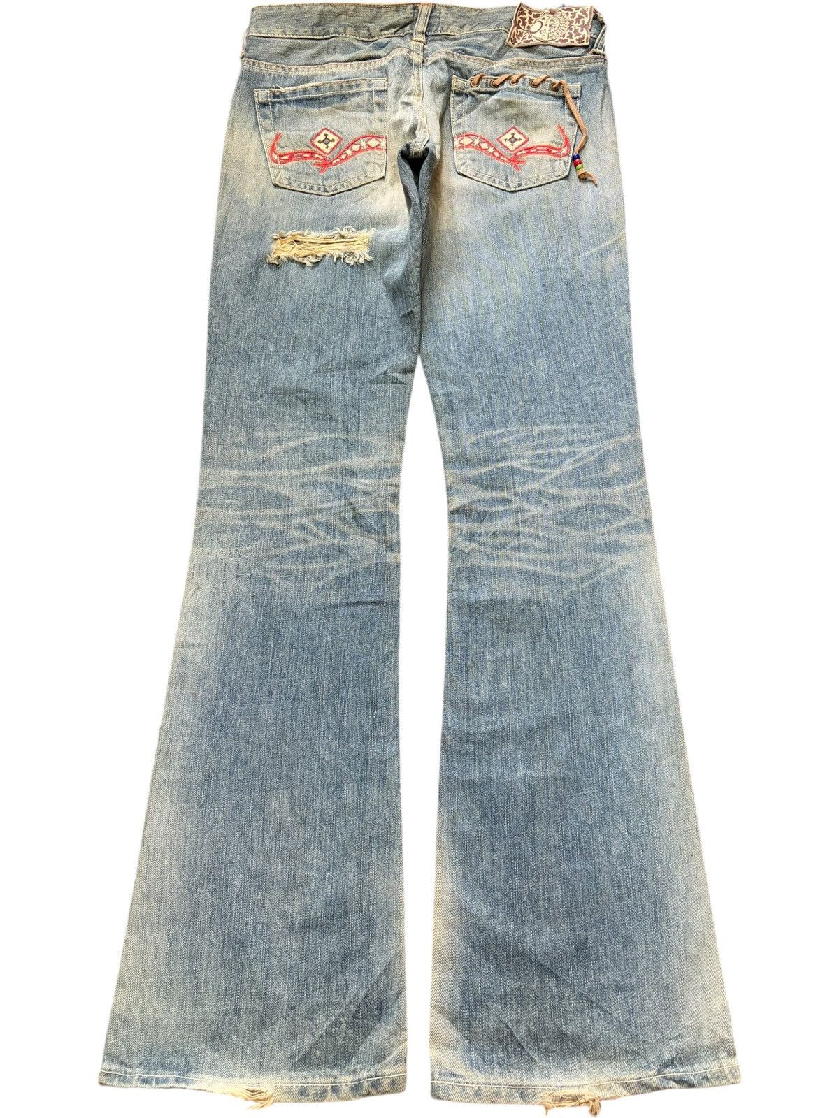 Edwin Vintage Edwin Vienus Mud Wash Distress Low Rise Flare Jeans Size 30" / US 8 / IT 44 - 2 Thumbnail