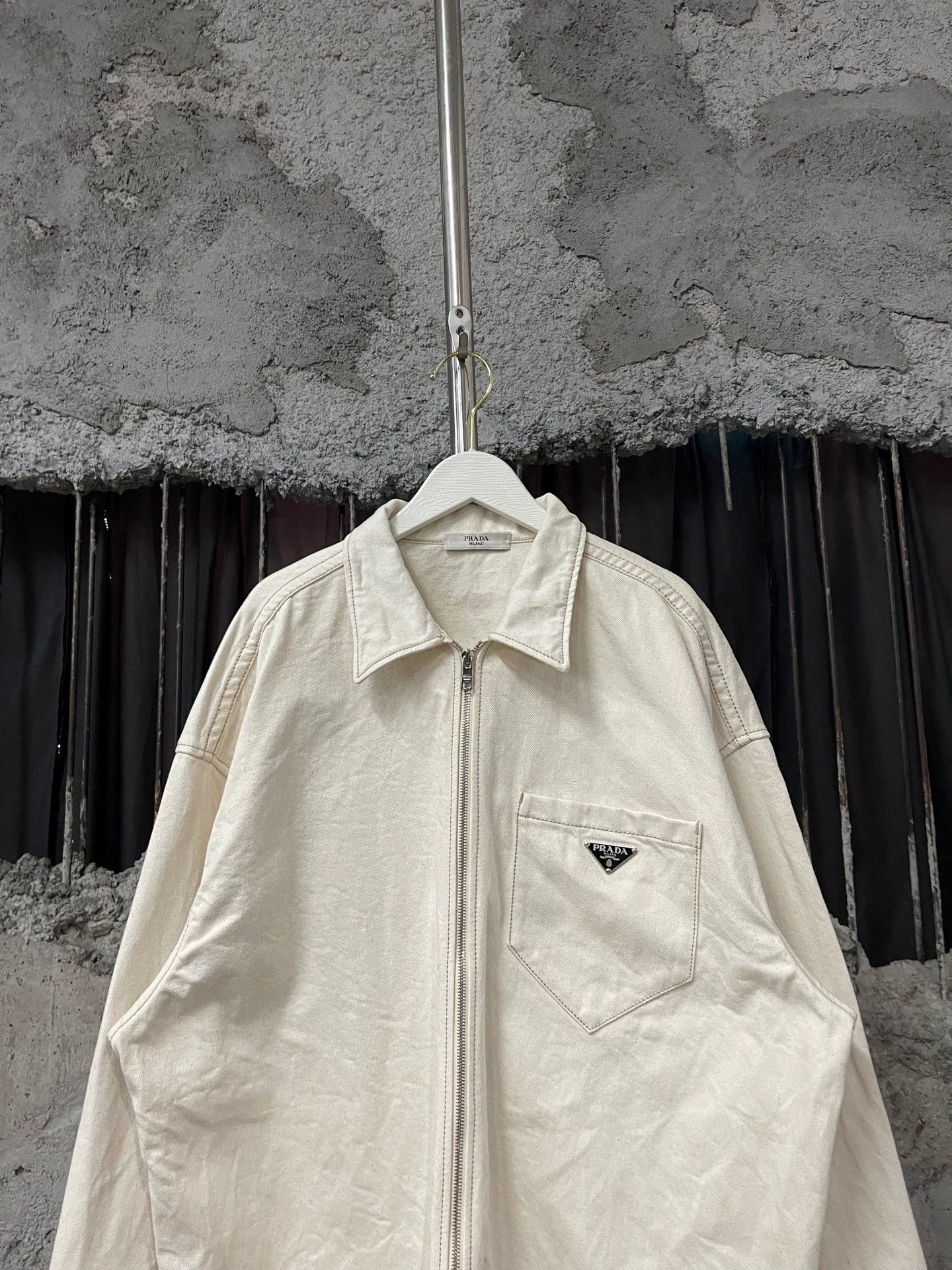 Prada Prada Triangle Logo Denim Zipper Jacket XL 99 New Size US XL / EU 56 / 4 - 3 Thumbnail