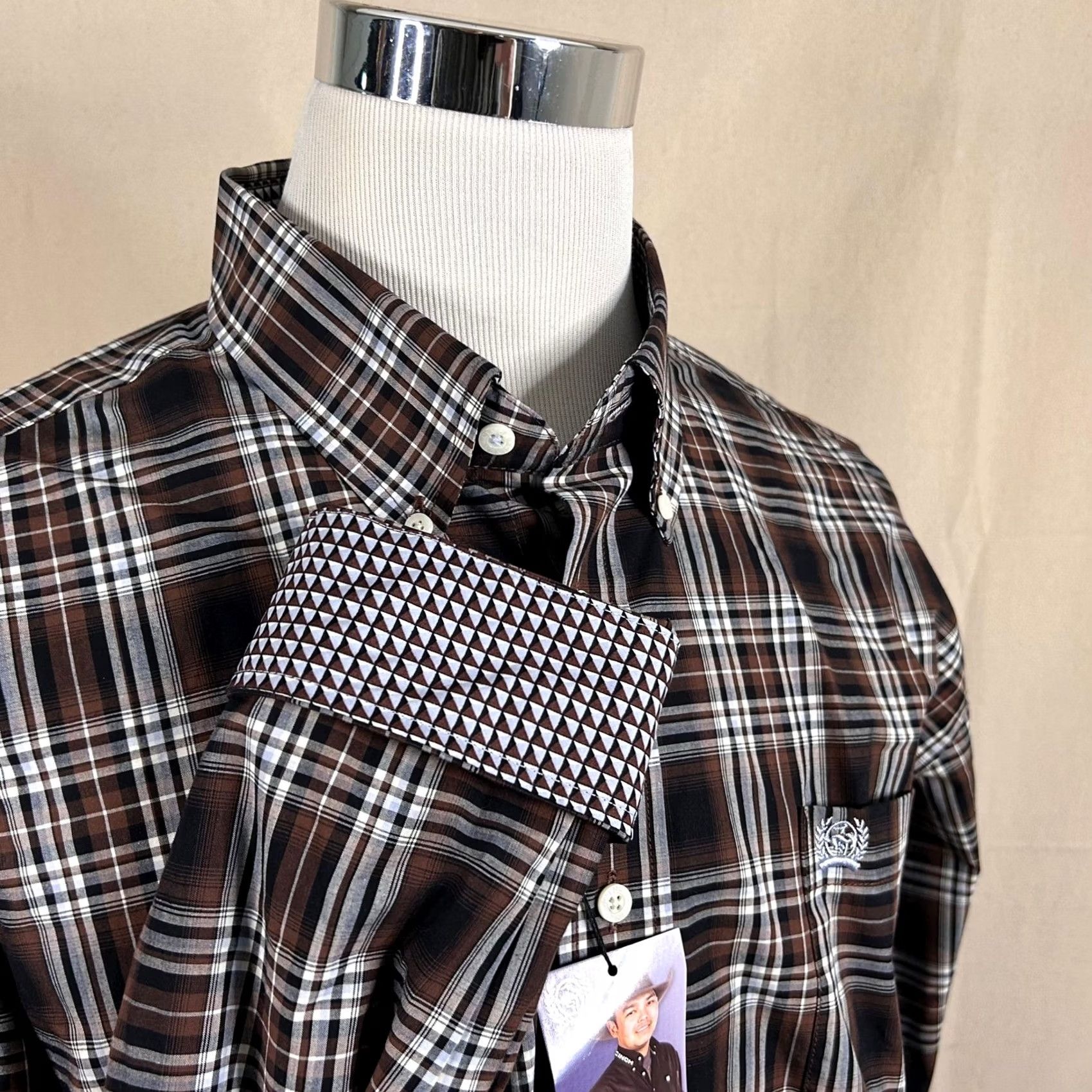 Vintage Cinch Large Rodeo Wear Brown Plaid Western Button Down Shirt Cotton Mens Size US L / EU 52-54 / 3 - 2 Thumbnail