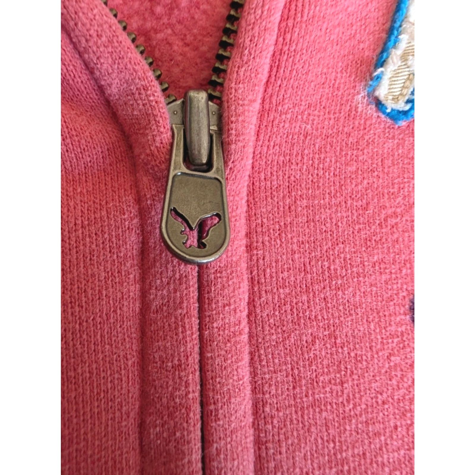 American Eagle Outfitters American Eagle Outfitters Fleece Hoodie Jacket M Pink Zipup Pockets Logo Embroidered Full Zip Hoodie Womens Size M / US 6-8 / IT 42-44 - 4 Thumbnail