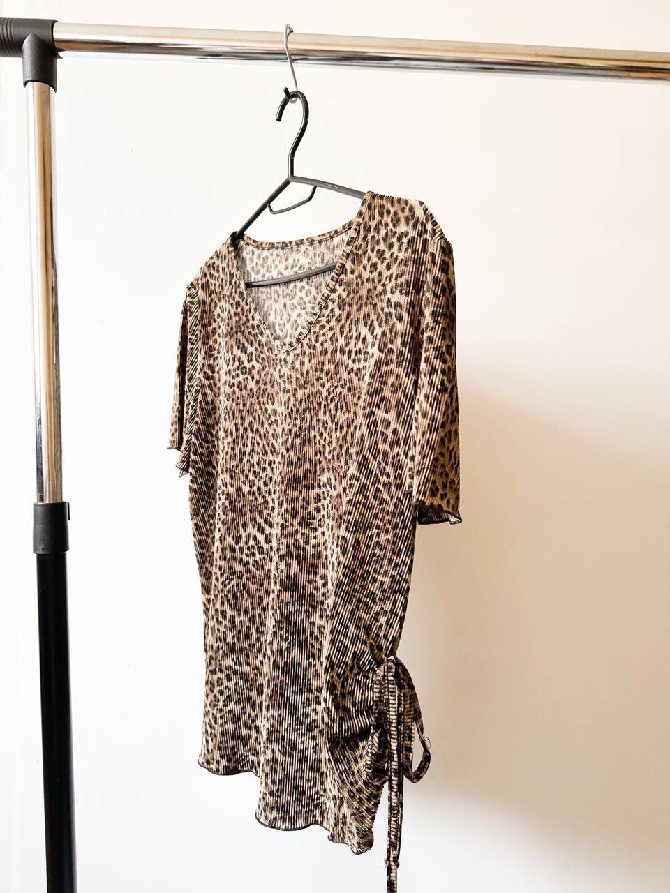 Hysteric Glamour × Japanese Brand Super Sexy Pleats Leopard T-Shirt (issey miyake style) Size US S / EU 44-46 / 1 - 3 Thumbnail
