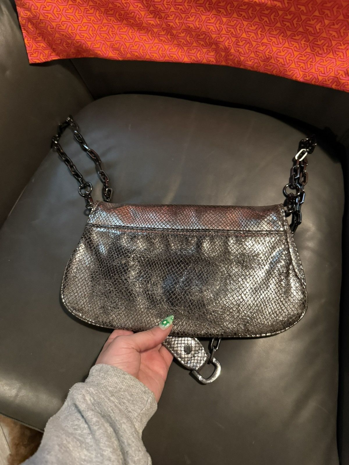 Tory Burch Tory Burch Silver Metallic Crossbody Bag Size ONE SIZE - 5 Thumbnail