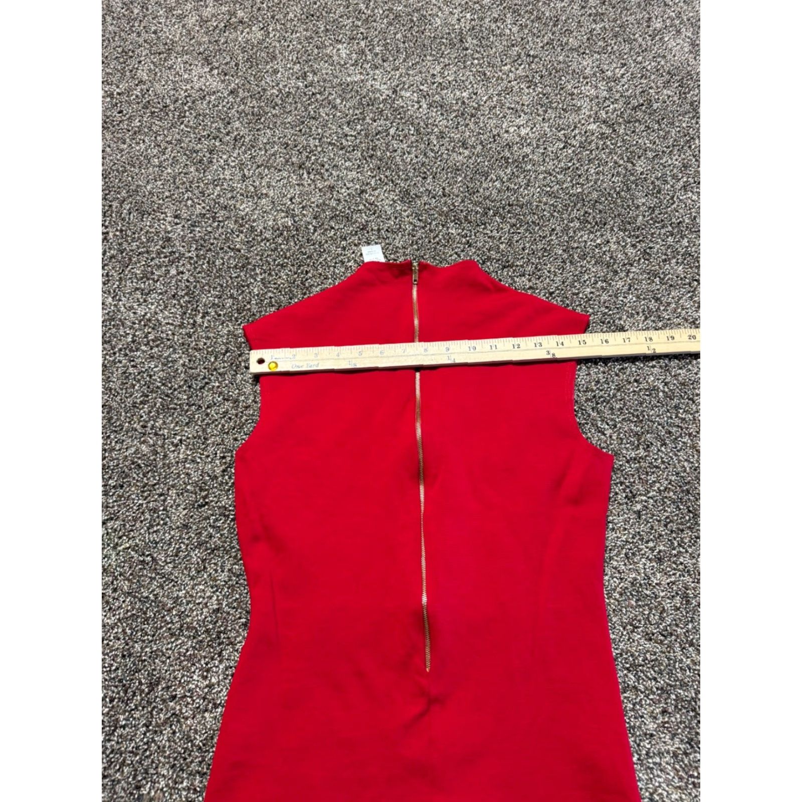 Vintage VINTAGE Rolla Coaster Dress Red Midi Dress L Rayon Sleeveless Zip Round Neck Striped Bodycon 90s Womens Size L / US 10 / IT 46 - 4 Thumbnail
