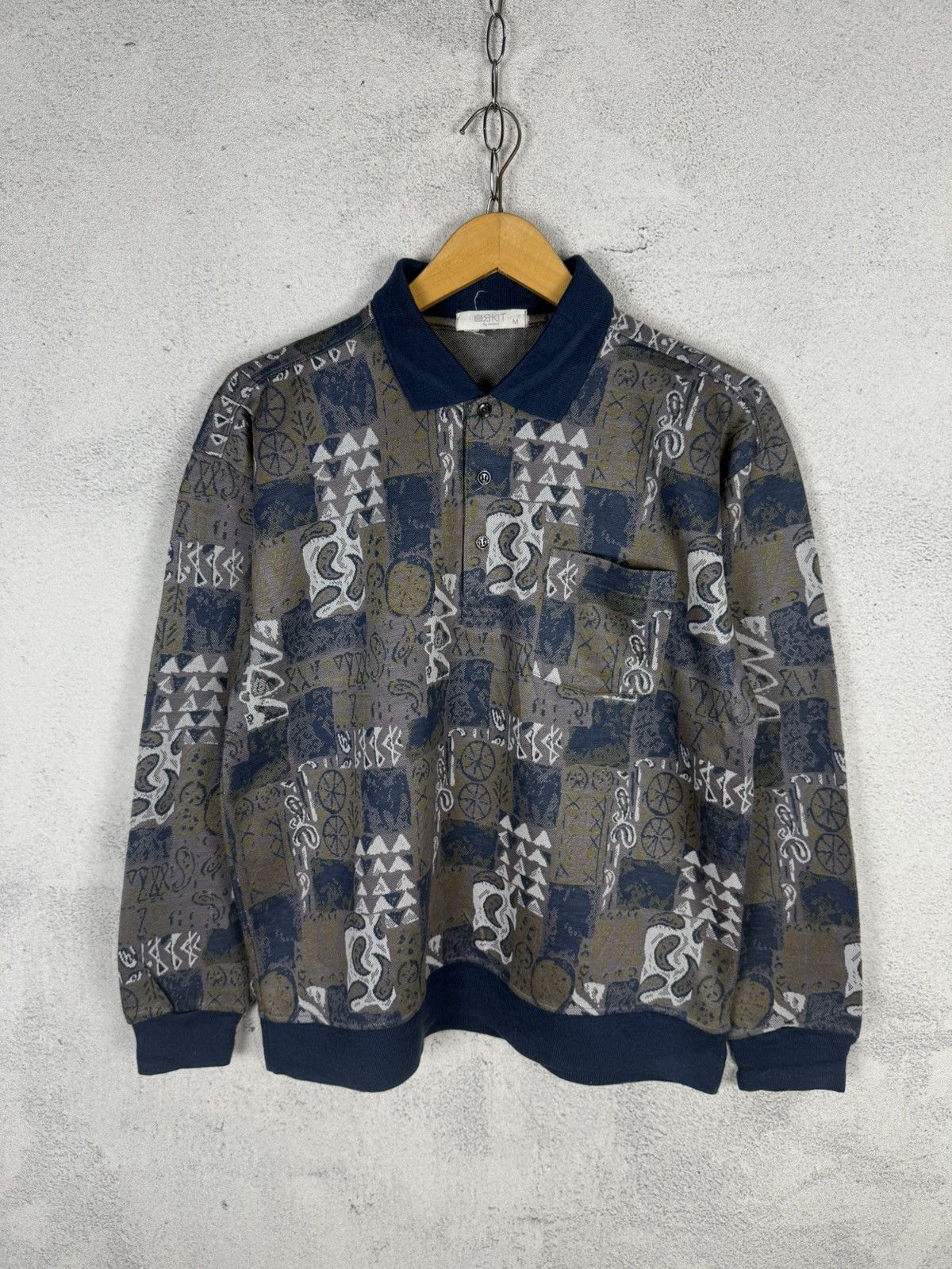 Vintage Vintage 90s Sunbird Abstract Pattern Polo Sweater Crewneck Size US S / EU 44-46 / 1 - 3 Thumbnail