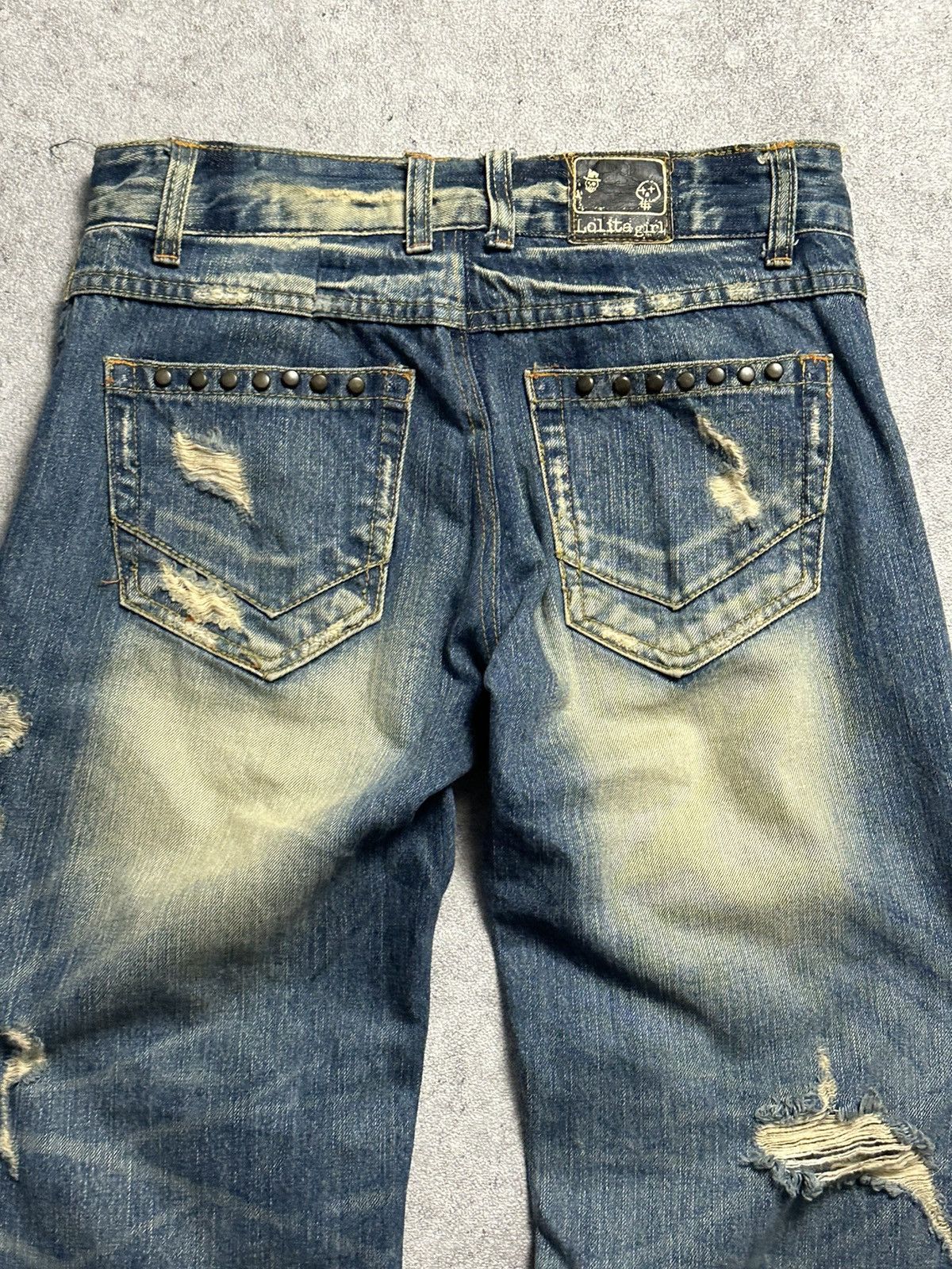 Tornado Mart 90s Japanese Lolita Distressed Studded Mud Wash Denim Jeans Size US 28 / EU 44 - 10 Thumbnail
