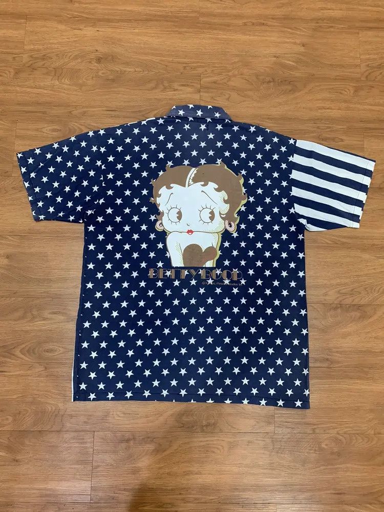 Vintage Vintage betty boop sun faded star stripe button shirt rare Size US L / EU 52-54 / 3 - 2 Thumbnail