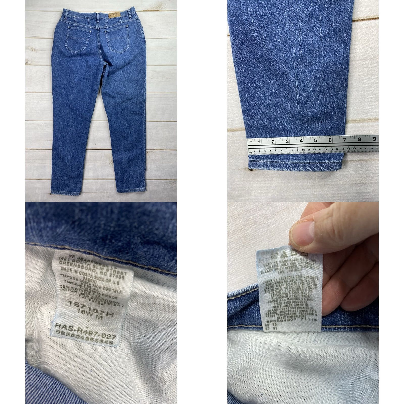 Lee Denim Riders Jeans Womens 16W High Rise Tapered Leg 5-Pocket Blue Medium Wash VINTAGE? No Size 25" / US 0 / IT 36 - 8 Thumbnail