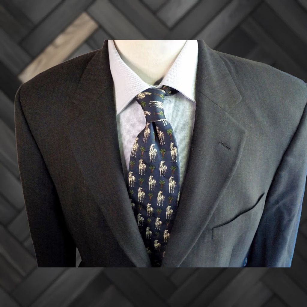 Brooks Brothers VINTAGE Brooks Brothers 2 Piece Suit Blue Gray Herringbone Wool Stretch 346 SZ 42R W36 Mens Size ONE SIZE - 1 Thumbnail