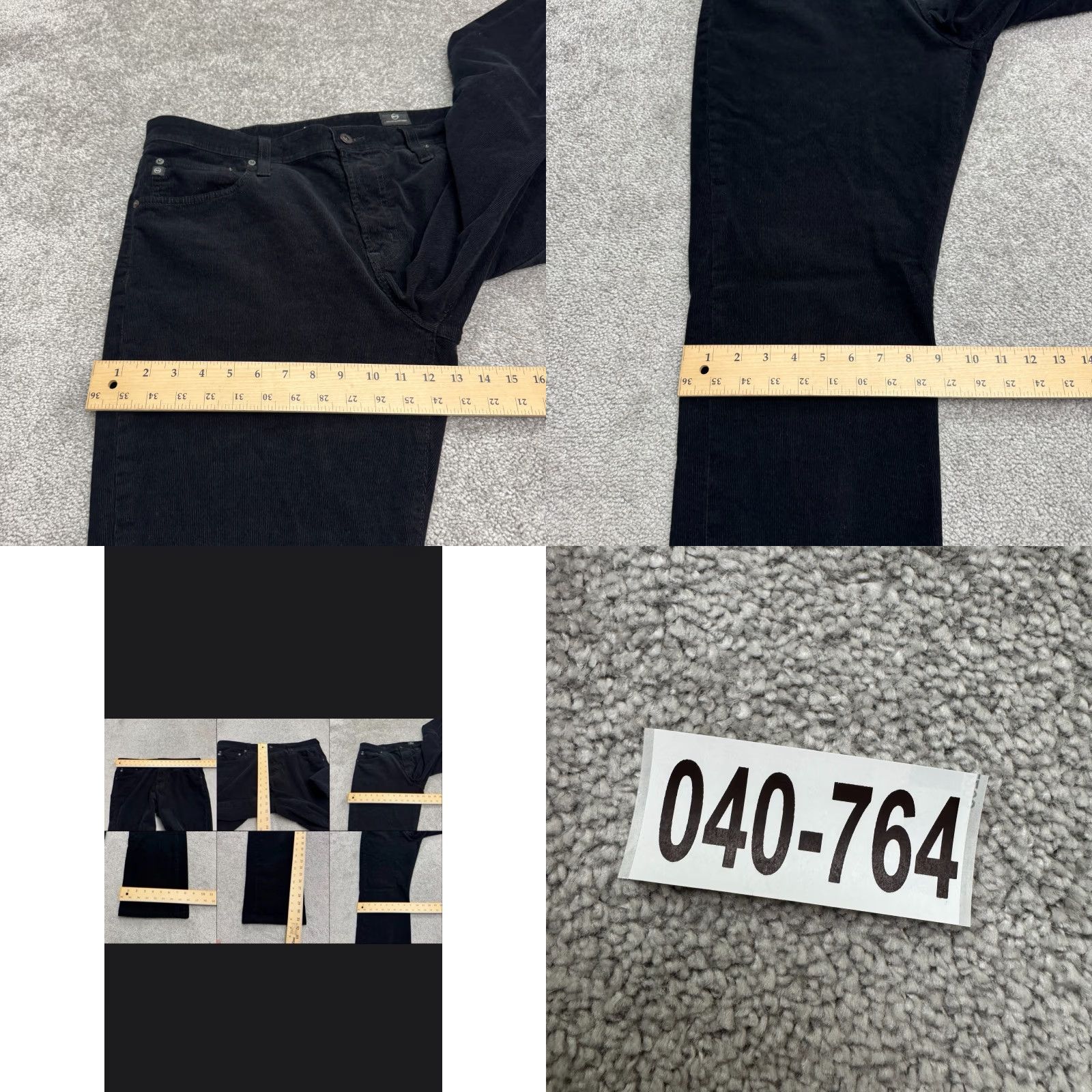 Vintage AG Adriano Goldschmied Slim Straight Leg Corduroy Pants Mens 36x34 Black Cotton Blend Size US 38 / EU 54 - 10 Thumbnail