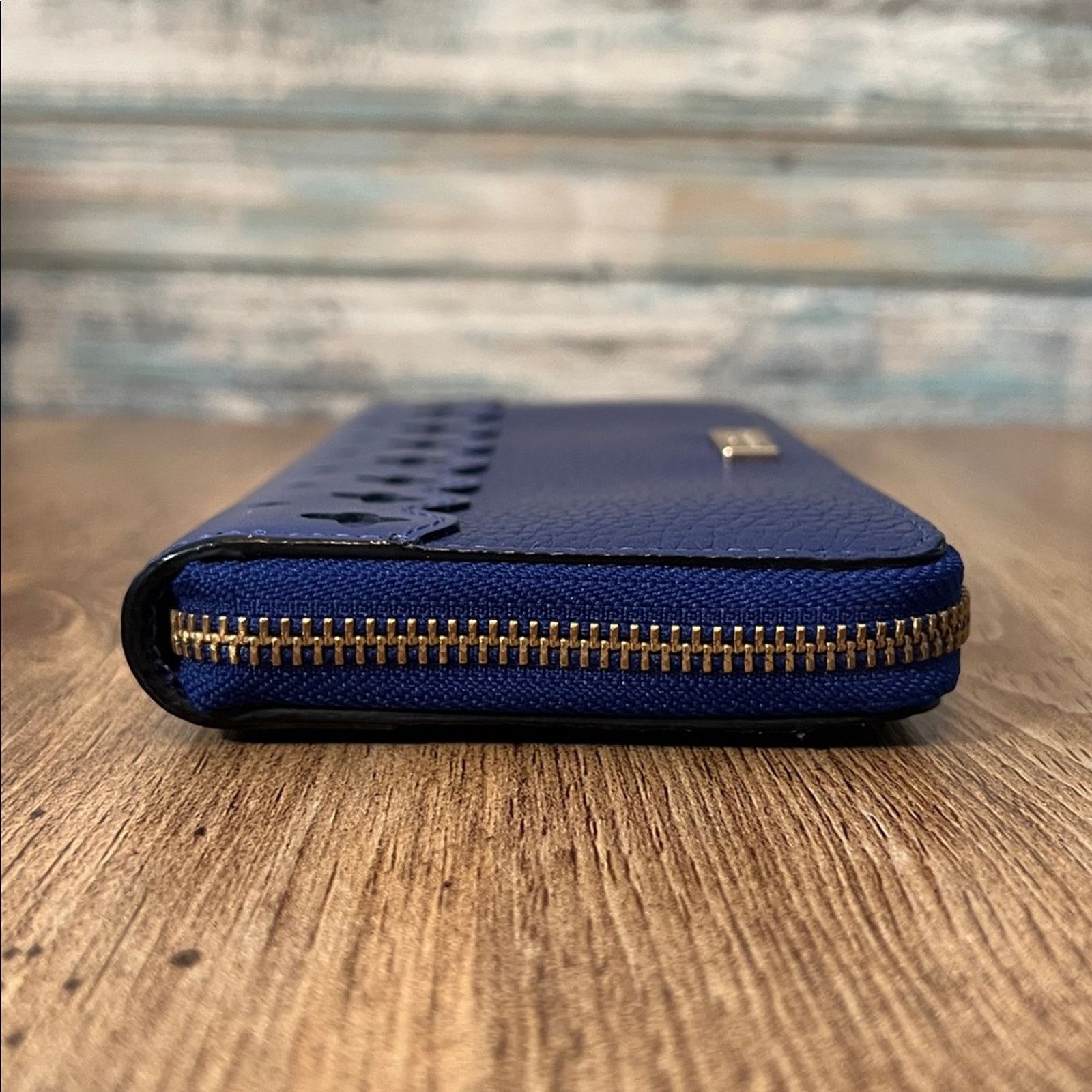 Kate Spade Kate Spade Neda Market Street Accordion Wallet Blue Leather Size ONE SIZE - 6 Thumbnail
