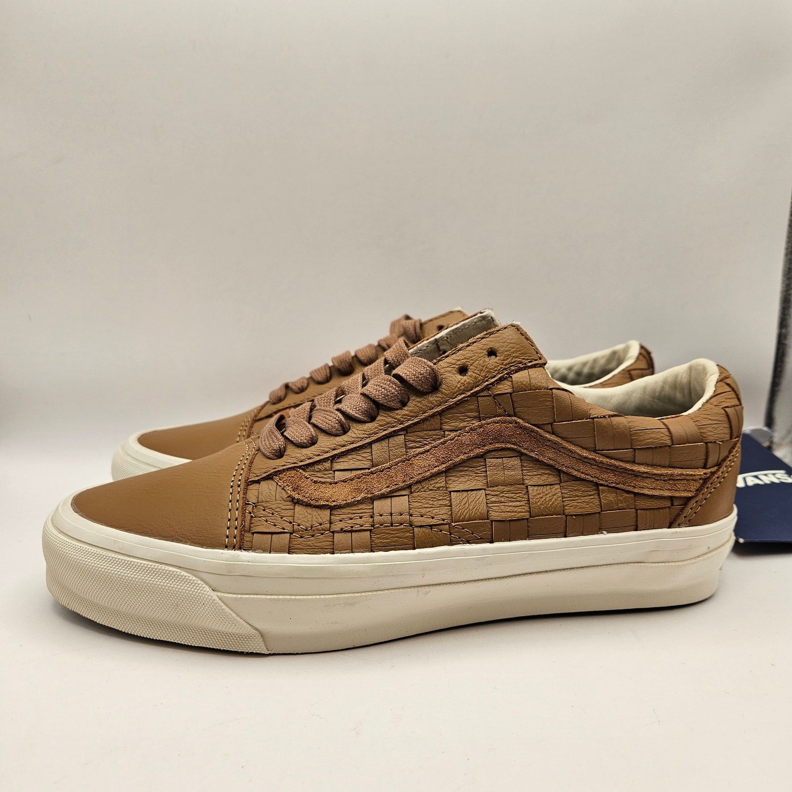 Vans VANS M7.5 W9 OLD SKOOL WOVEN LEATHER BROWN TAN LOW TOP SNKR Size US 7.5 / EU 40-41 - 2 Thumbnail