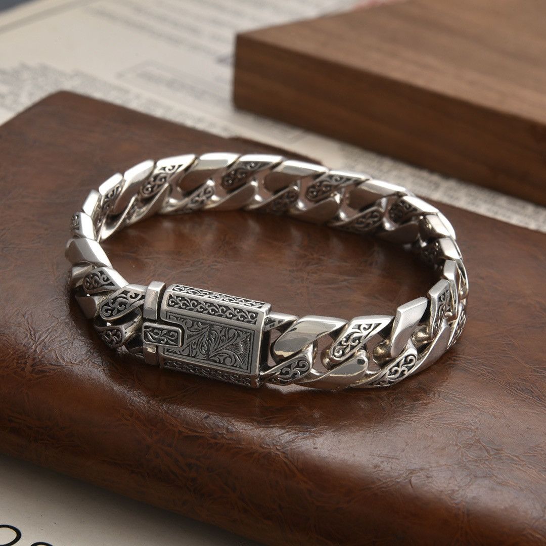Jewelry S925 Timeless Vine Garland Buckle Retro Tank Bracelet Size ONE SIZE - 2 Thumbnail