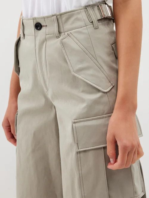 Sacai o1s22i1n0924 Peach Skin Technical Cargo Pant in Grey Size 28" / US 6 / IT 42 - 3 Thumbnail