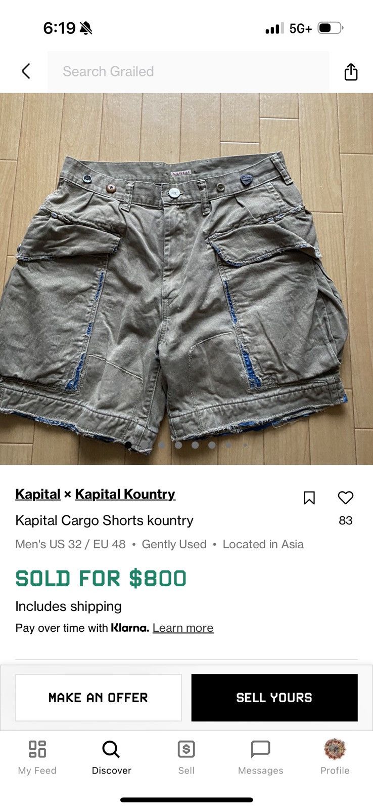 Kapital Kapital Kountry Repair Khaki Cargo Shorts | Grailed