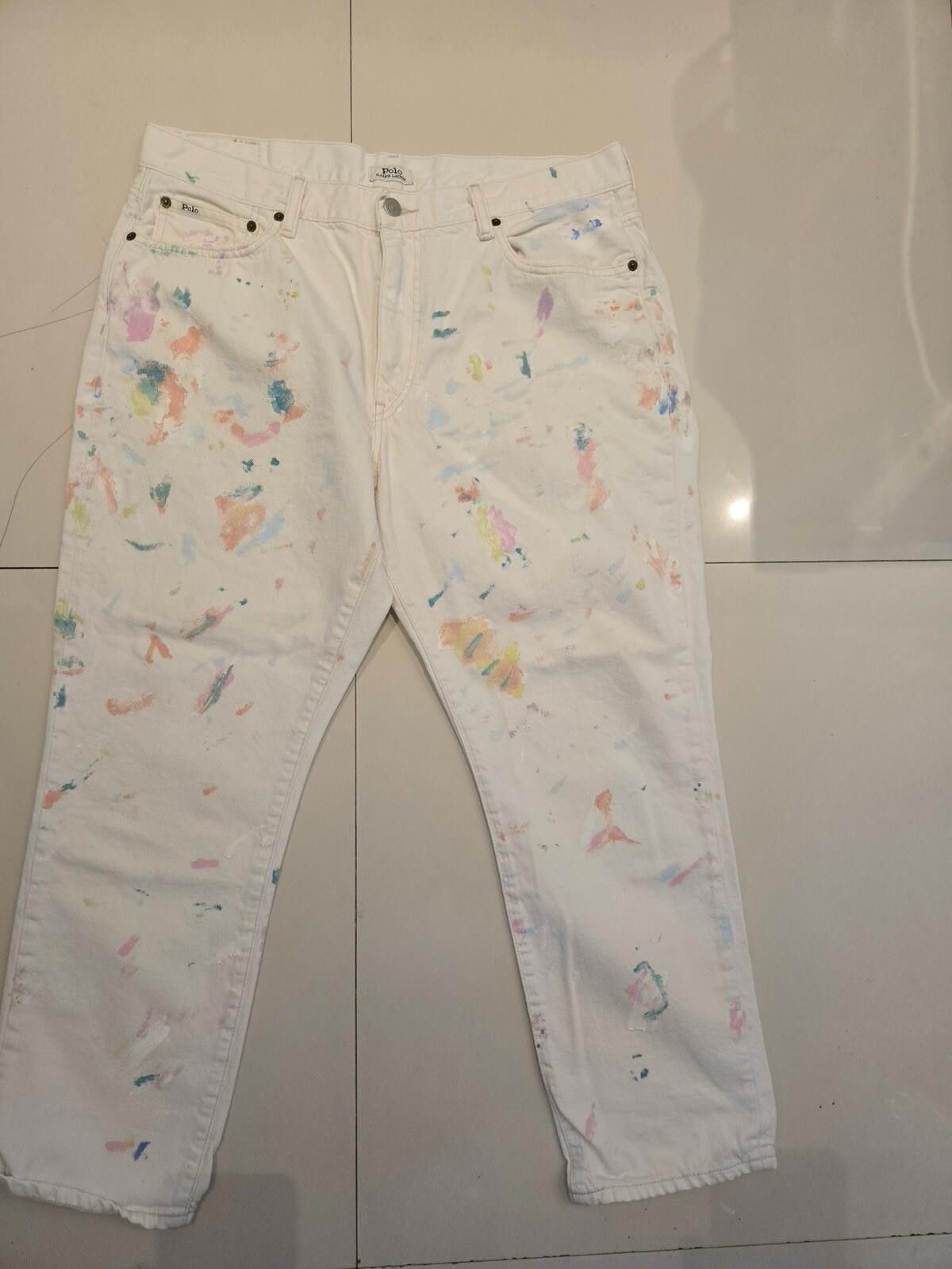 Polo Ralph Lauren Polo Ralph Lauren Avery Paint Splatter White Artist Jeans Size US 32 / EU 48 - 2 Thumbnail