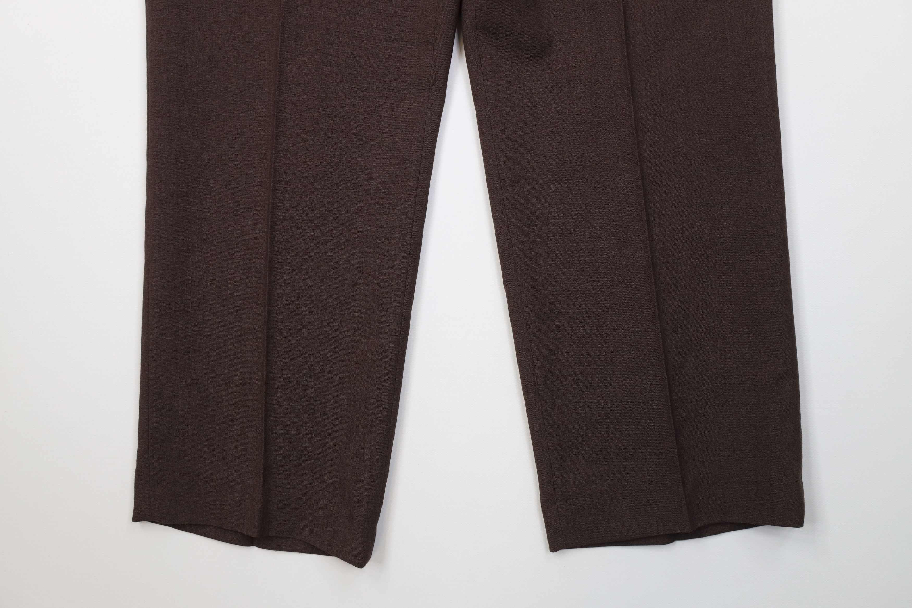 Vintage Vintage 90s Streetwear Wool Blend Wide Leg Chino Pants Brown Size US 32 / EU 48 - 4 Thumbnail