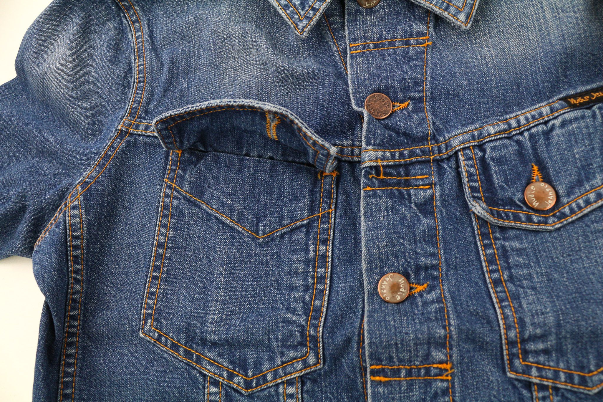 Nudie Jeans TERRY WORN IN S Blue Cotton Denim Unlined Jacket 80778 Size US S / EU 44-46 / 1 - 7 Thumbnail